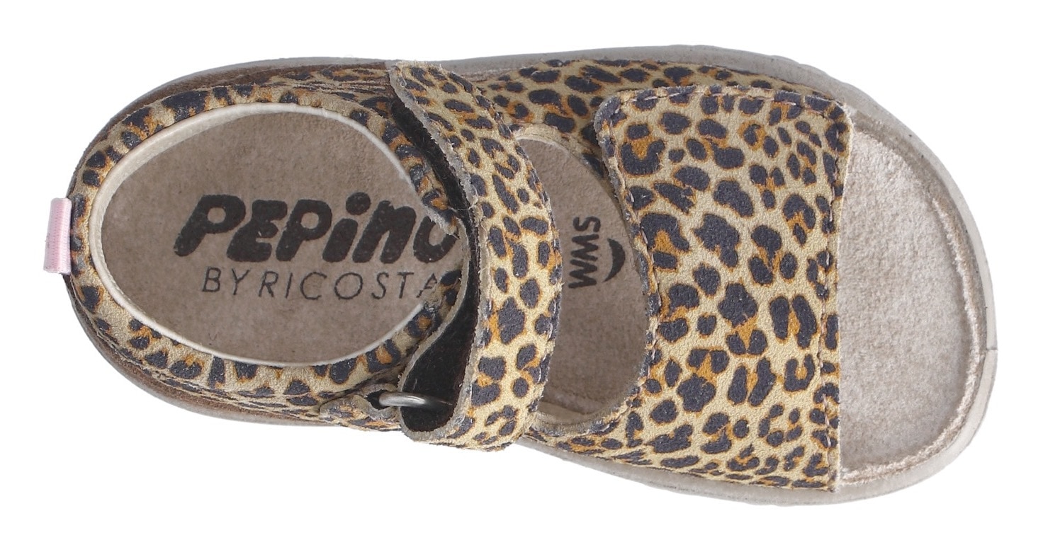 PEPINO by RICOSTA Lauflernschuh »Banu WMS: mittel«, Sandalette mit Klett und Animal Print, Größenschablone zum Download