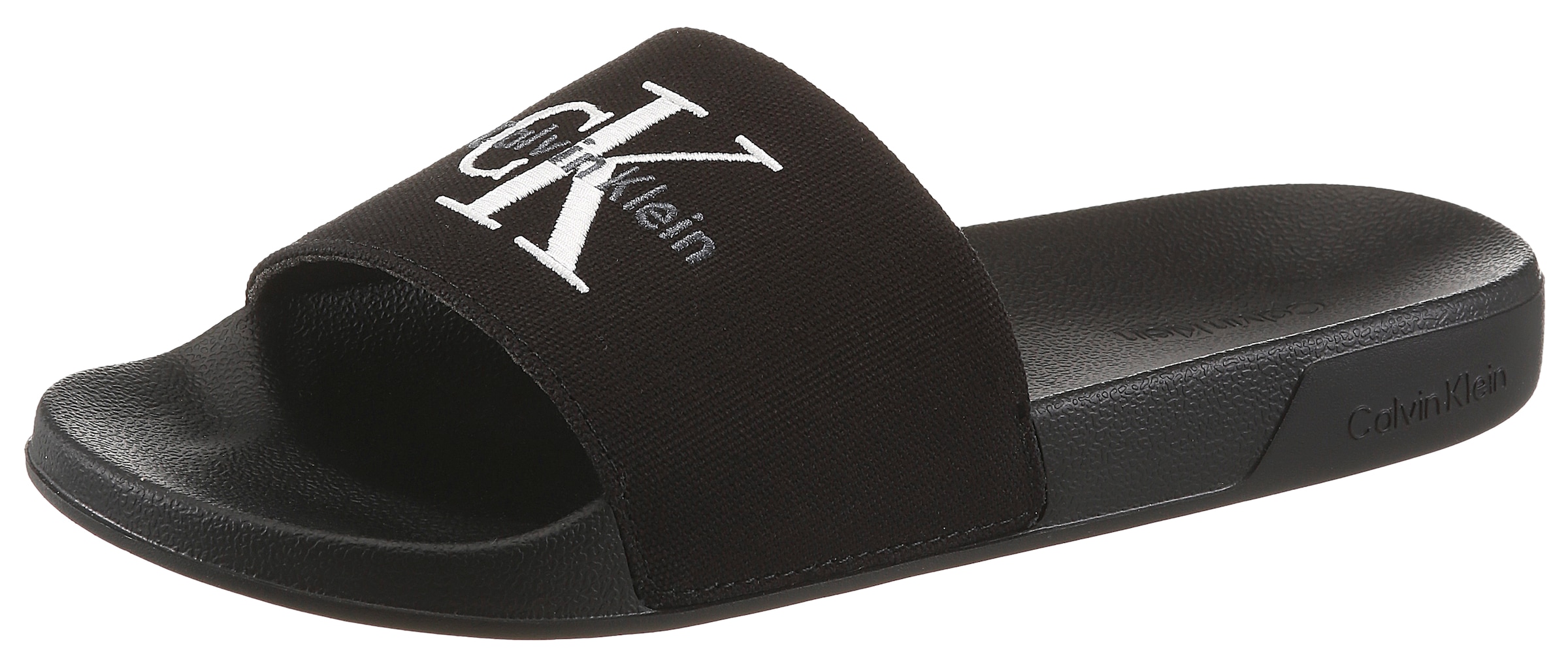 Calvin Klein Pantolette »ESS SLIDE CV WN«  Sommerschuh, Poolslides, Pantolette, Strandschuh mit Logoschriftzug