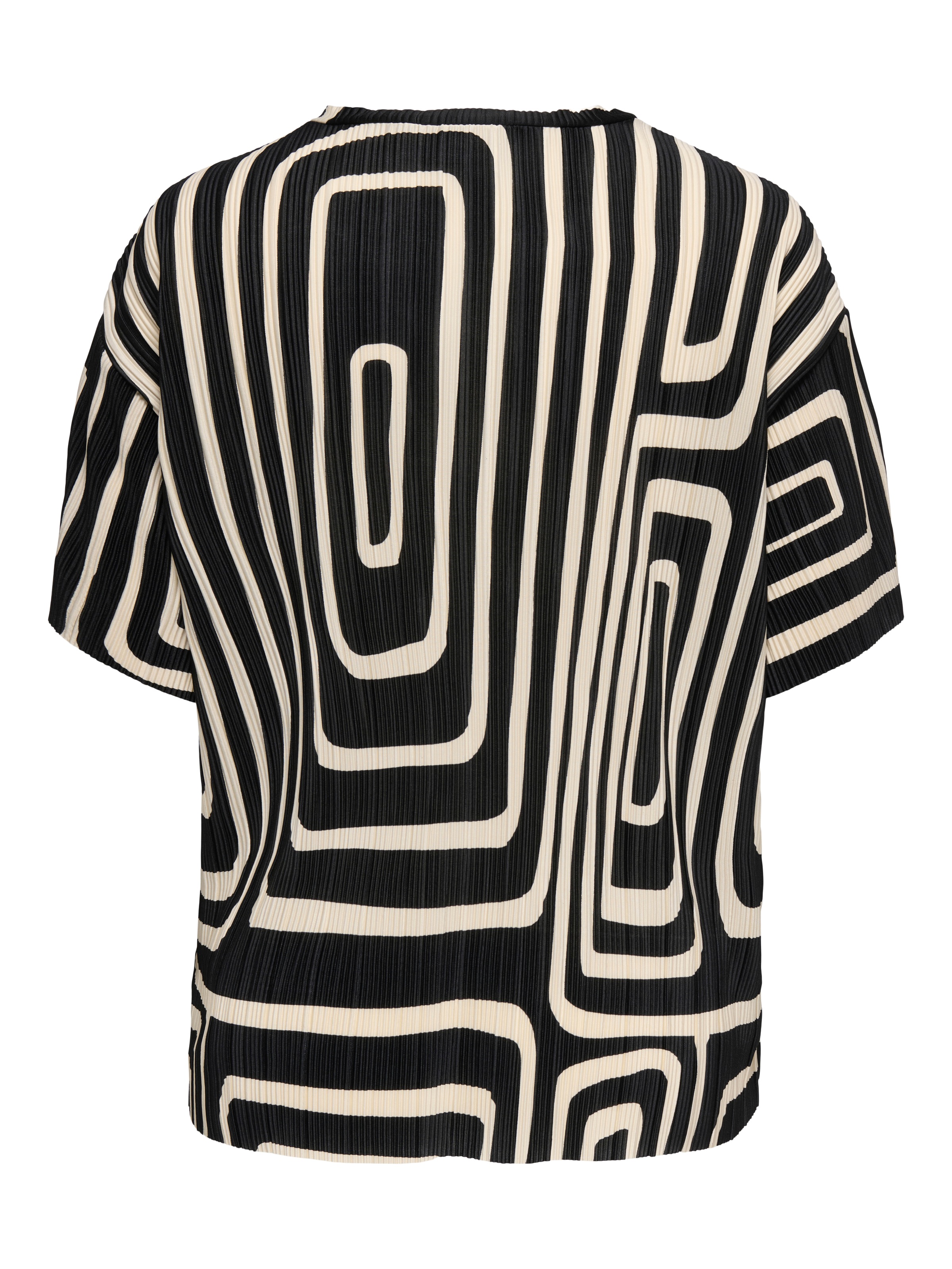 ONLY CARMAKOMA Kurzarmshirt »CARRAVENNA S/S PLISSE AOP TOP JRS NOOS«