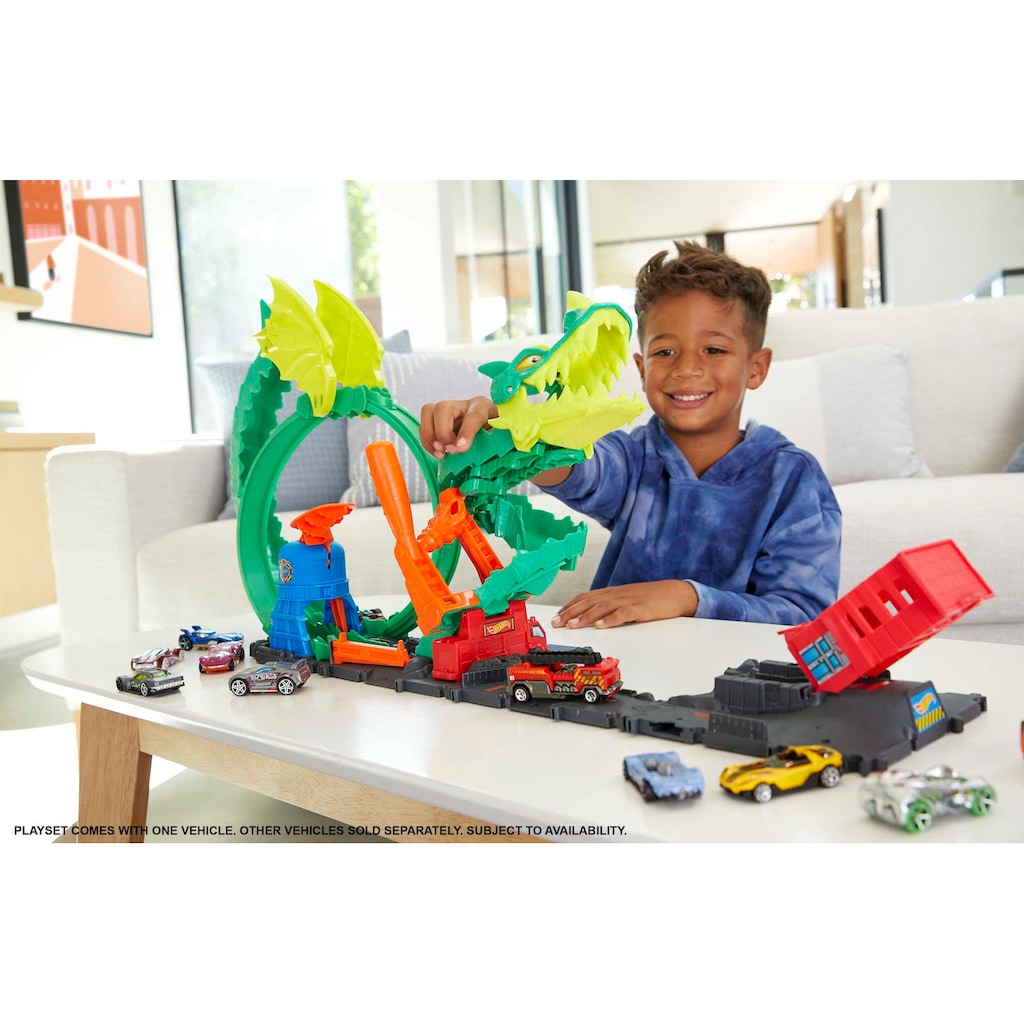 Hot Wheels Autorennbahn »City Drachen-Angriff Looping Set«