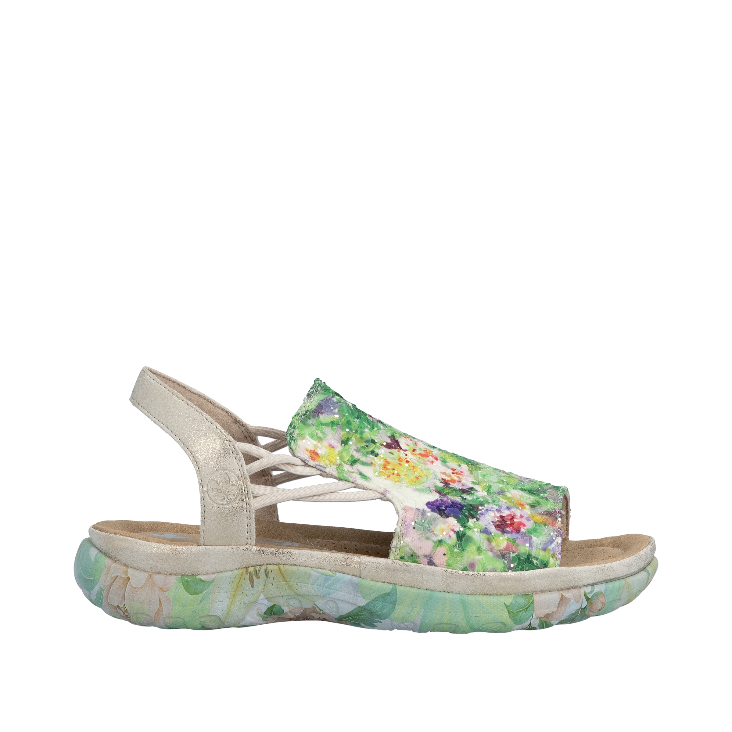 Rieker Sandale  Sommerschuh, Schlupfschuh mit seitlichen Gummizügen für guten Sitz