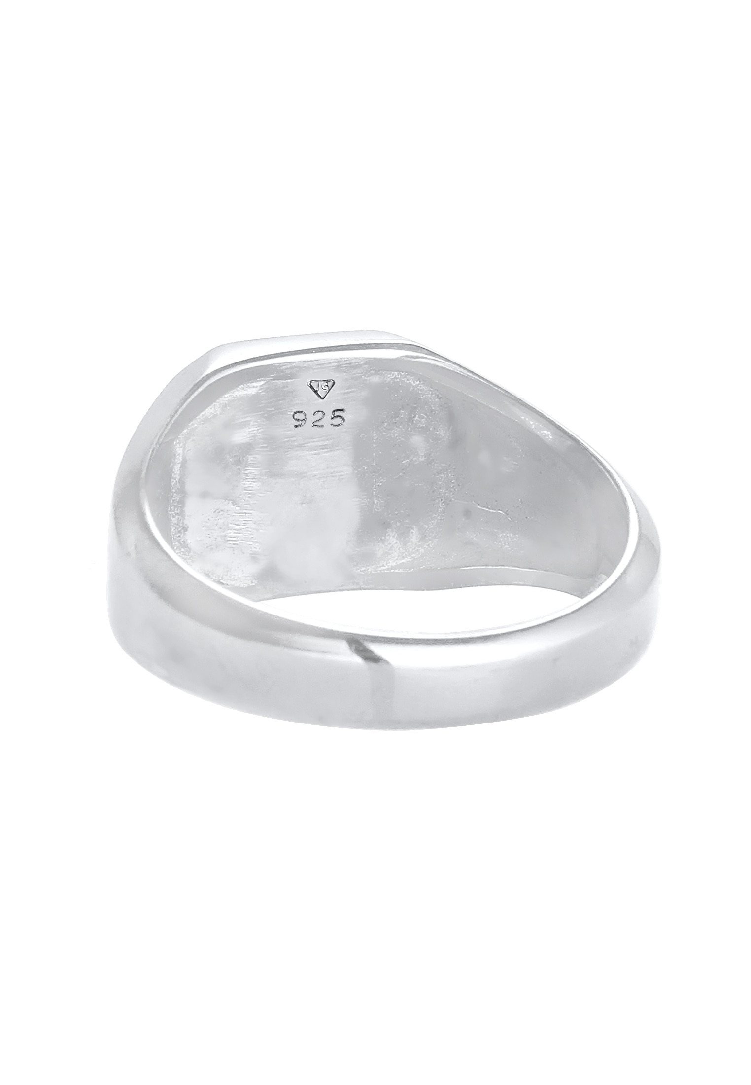 Kuzzoi Siegelring »Ring Herren Siegelring Emaille Schwarz Basic 925 Silber«