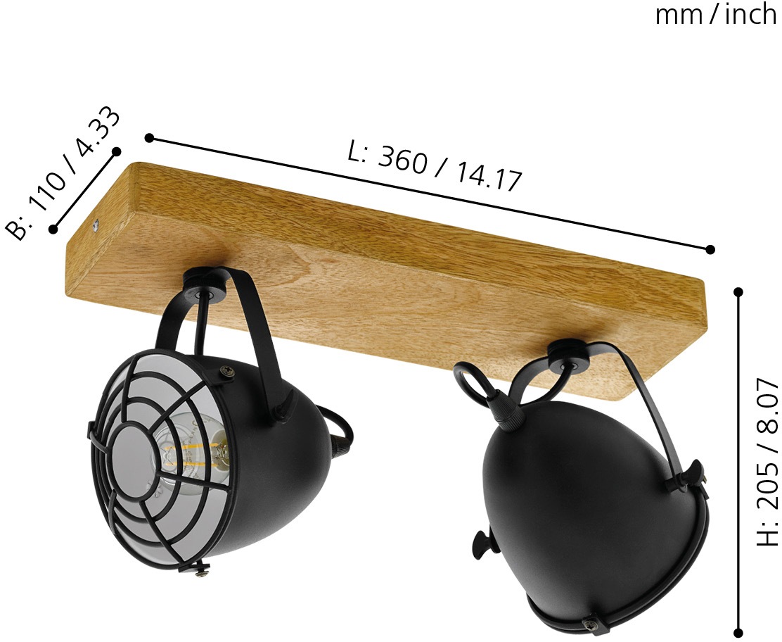 EGLO Deckenspot »GATEBECK«, 2 flammig, Leuchtmittel E14 | ohne Leuchtmittel, Deckenlampe