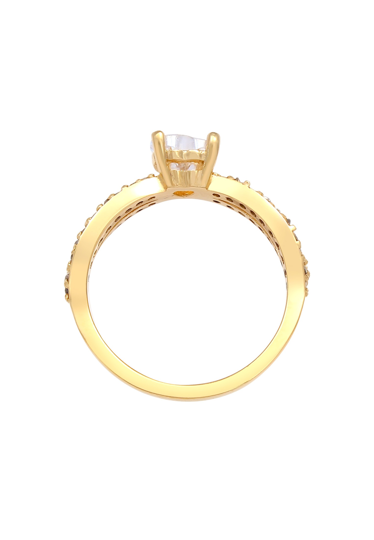 Elli Silberring »Ring Herz Zirkonia Solitär 925 Silber«