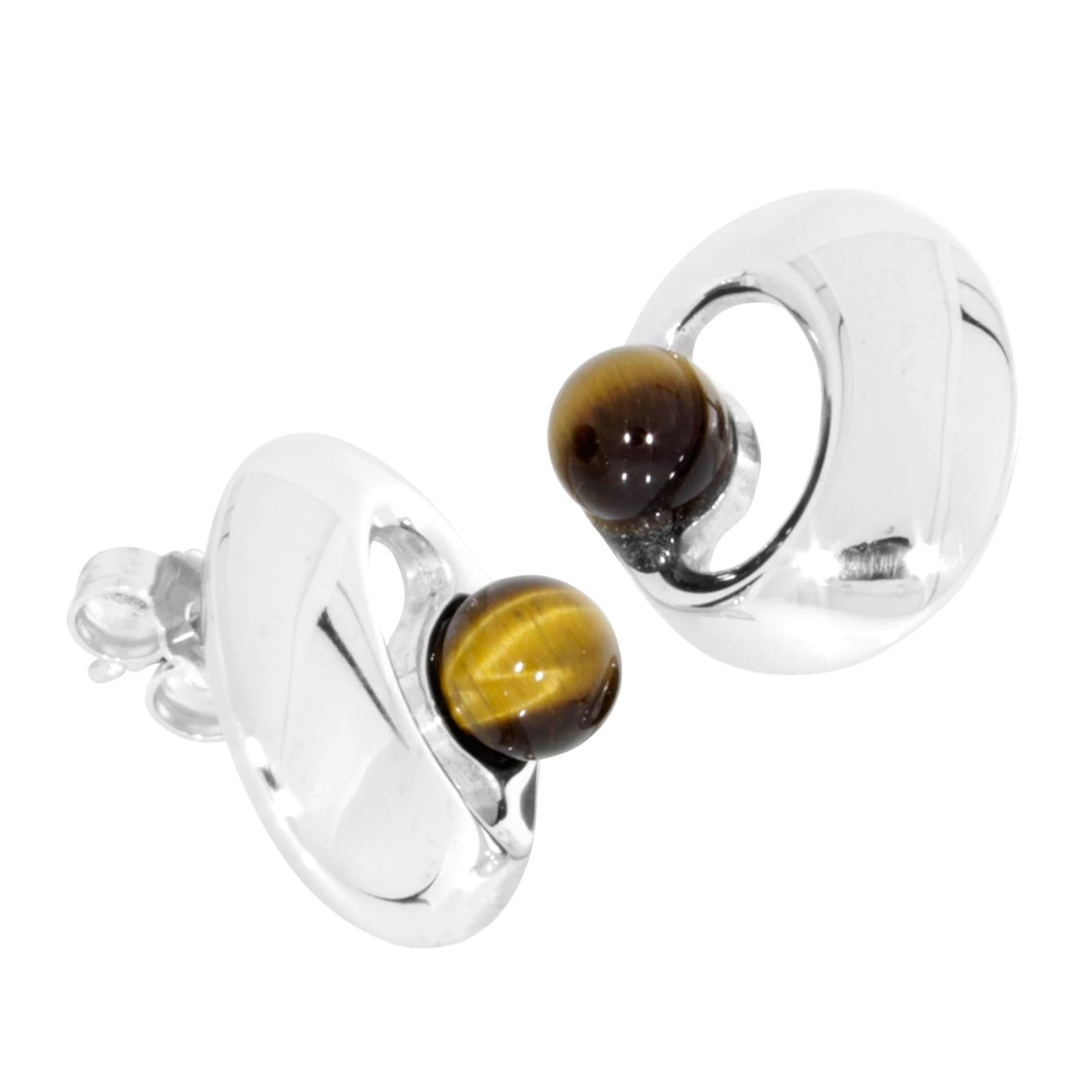 OSTSEE-SCHMUCK Paar Ohrstecker »- Lilian - Silber 925/000 - Tigerauge«