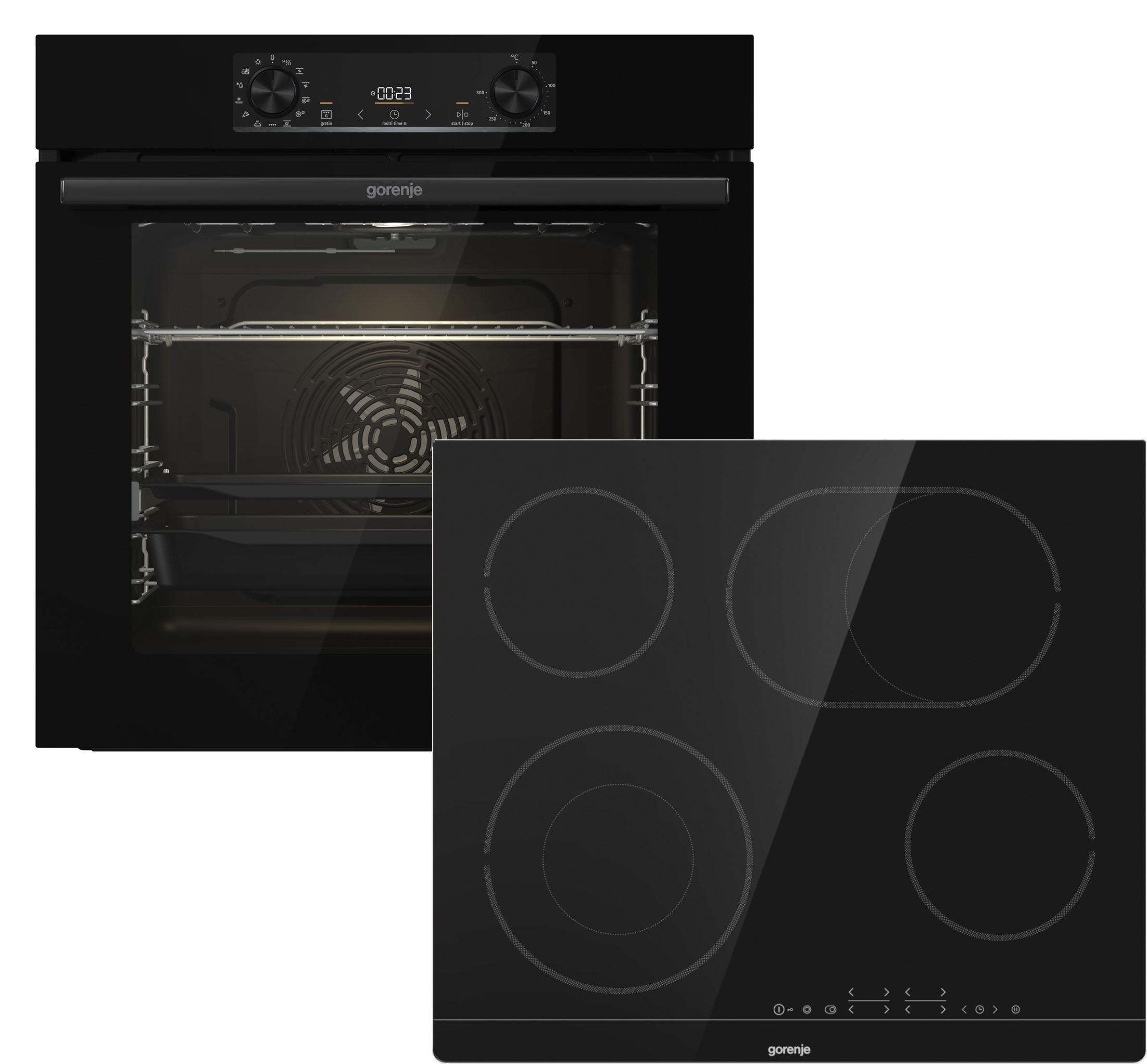 Gorenje Backofen-Set »BOS6737E13BGOT« mit 1-fach-Teleskopauszug Aqua Clean Set, Pizzafunktion mit 300 °C – perfekt für Pizza, Focaccia und mehr! in...