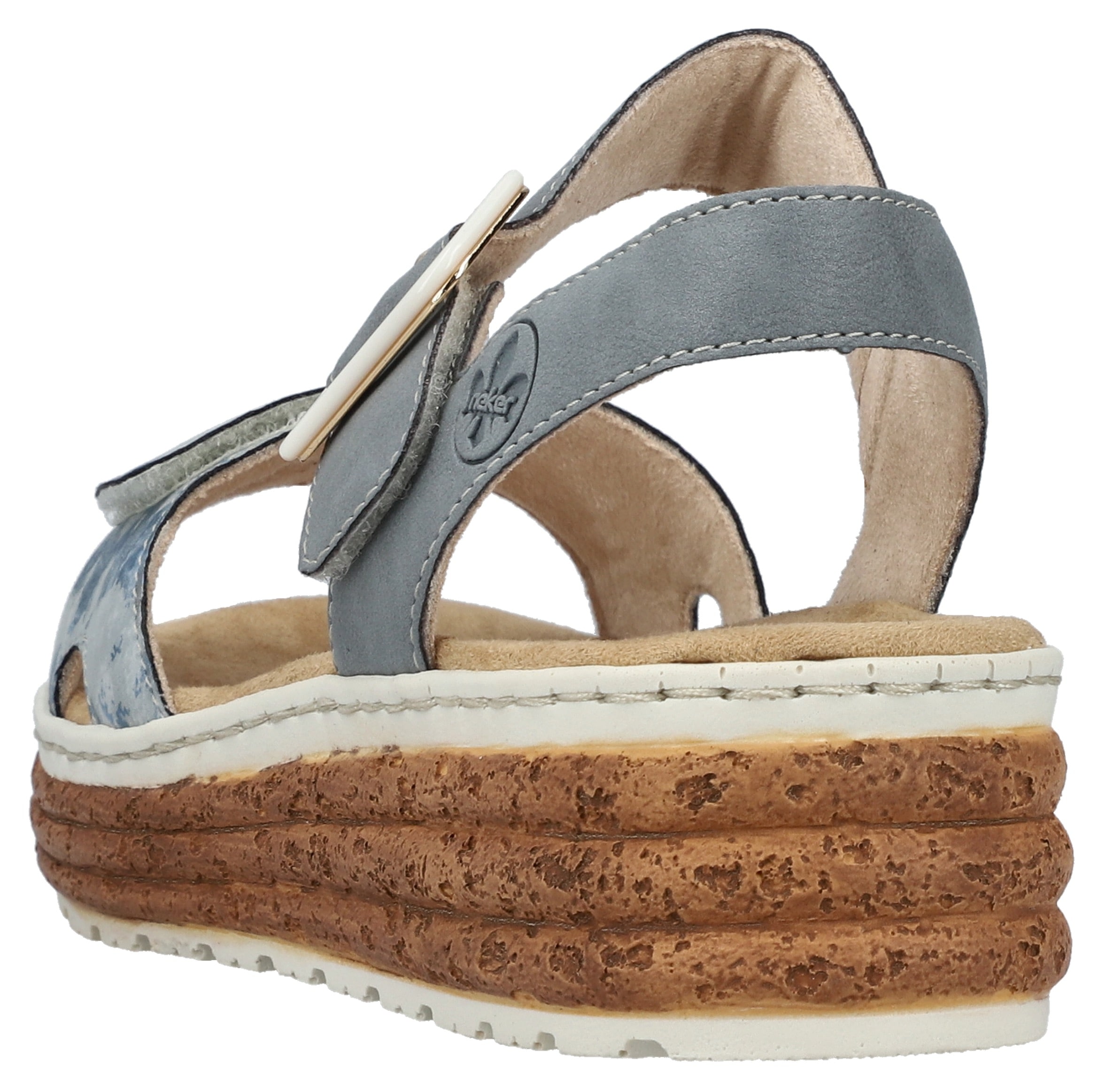 Rieker Plateausandale, Sandalette, Sommerschuh, Keilsandale mit praktischen Klettverschlüssen