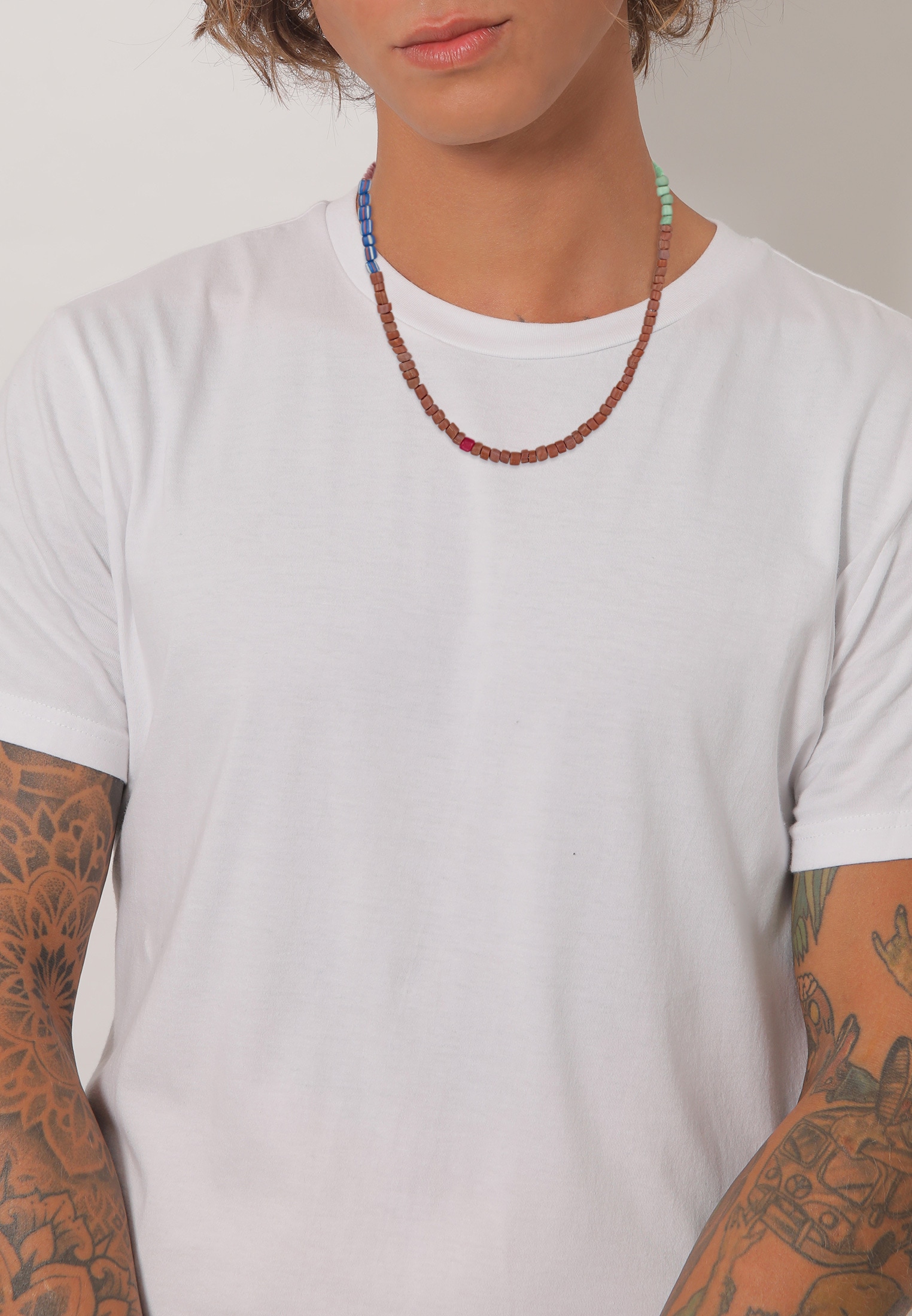 Kuzzoi Silberkette »Halskette Glas Beads Urban Style 925 Silber«
