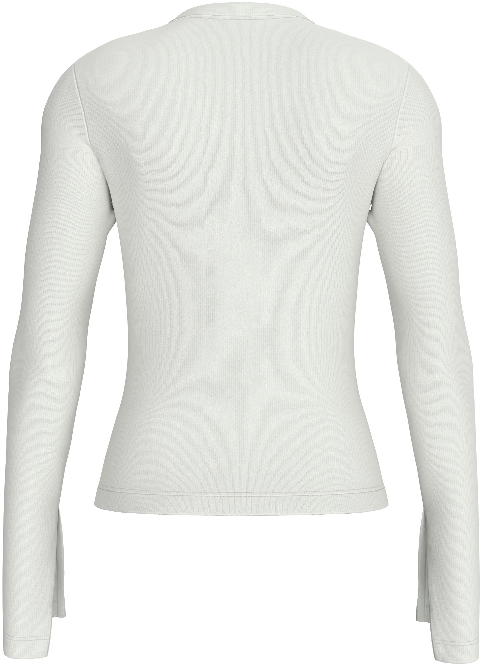 Calvin Klein Jeans Longtop »WOVEN LABEL RIB LS TOP«, mit Logodruck
