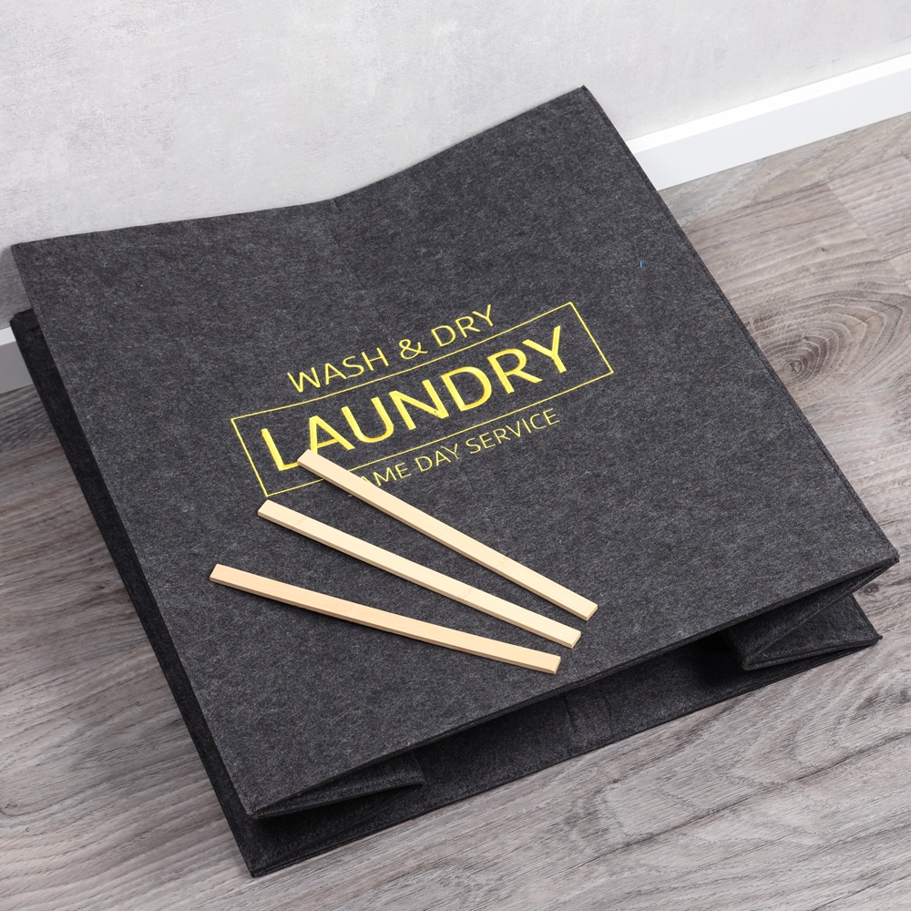 KESPER® Wäschebox »Wäschesammler aus Filz, mit 2 Fächern« faltbar und platzsparend, sorgt für Ordnung in Ihrem Zuhause