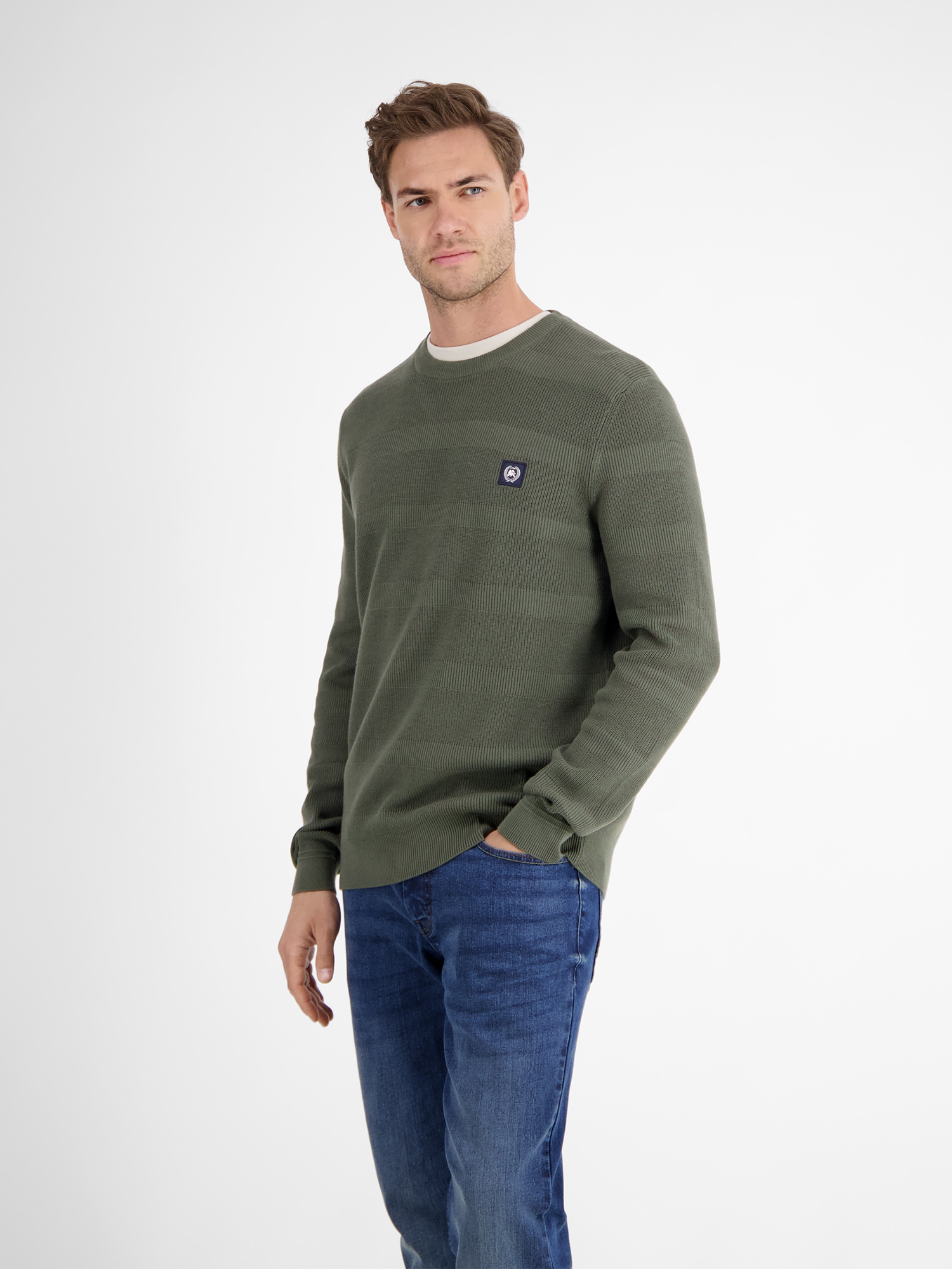 LERROS Strickpullover »LERROS Strickpullover für Herren, tonal gestreift«