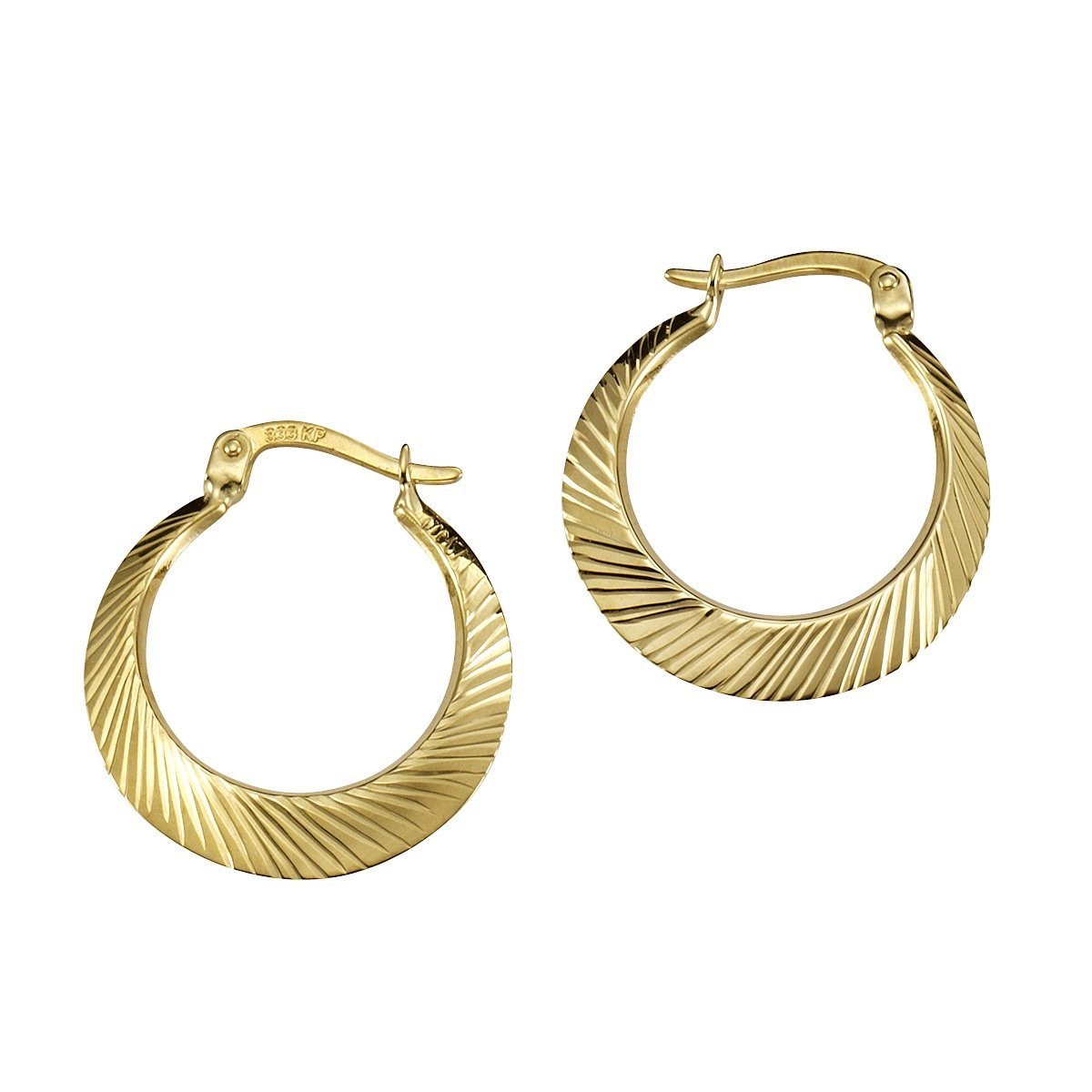 Vivance Paar Creolen »333/- Gelbgold diamantiert 20mm«, Creolen