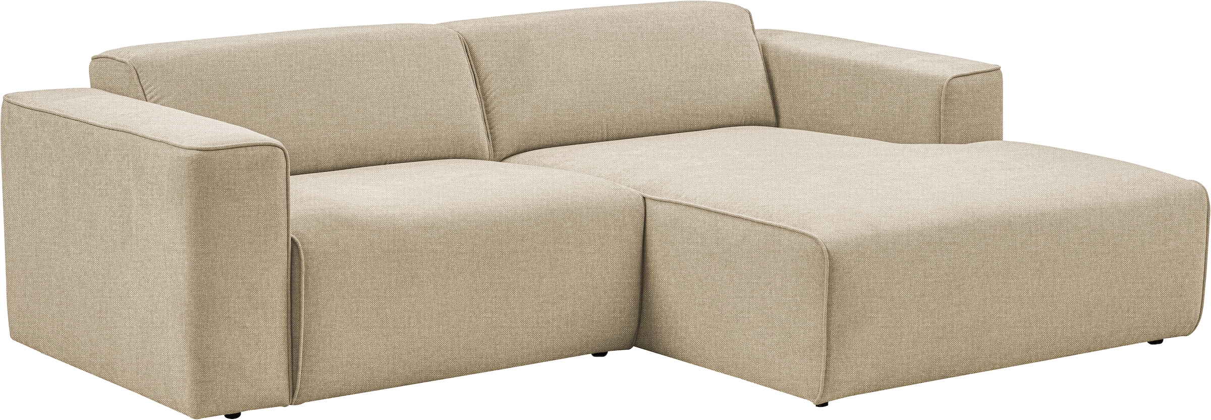 andas Ecksofa »Noord mit Kedernaht, Breite 234 cm, L-Form« Cord, Struktur, Webstoff, mit Wellenunterfederung, Massivholzrahmen