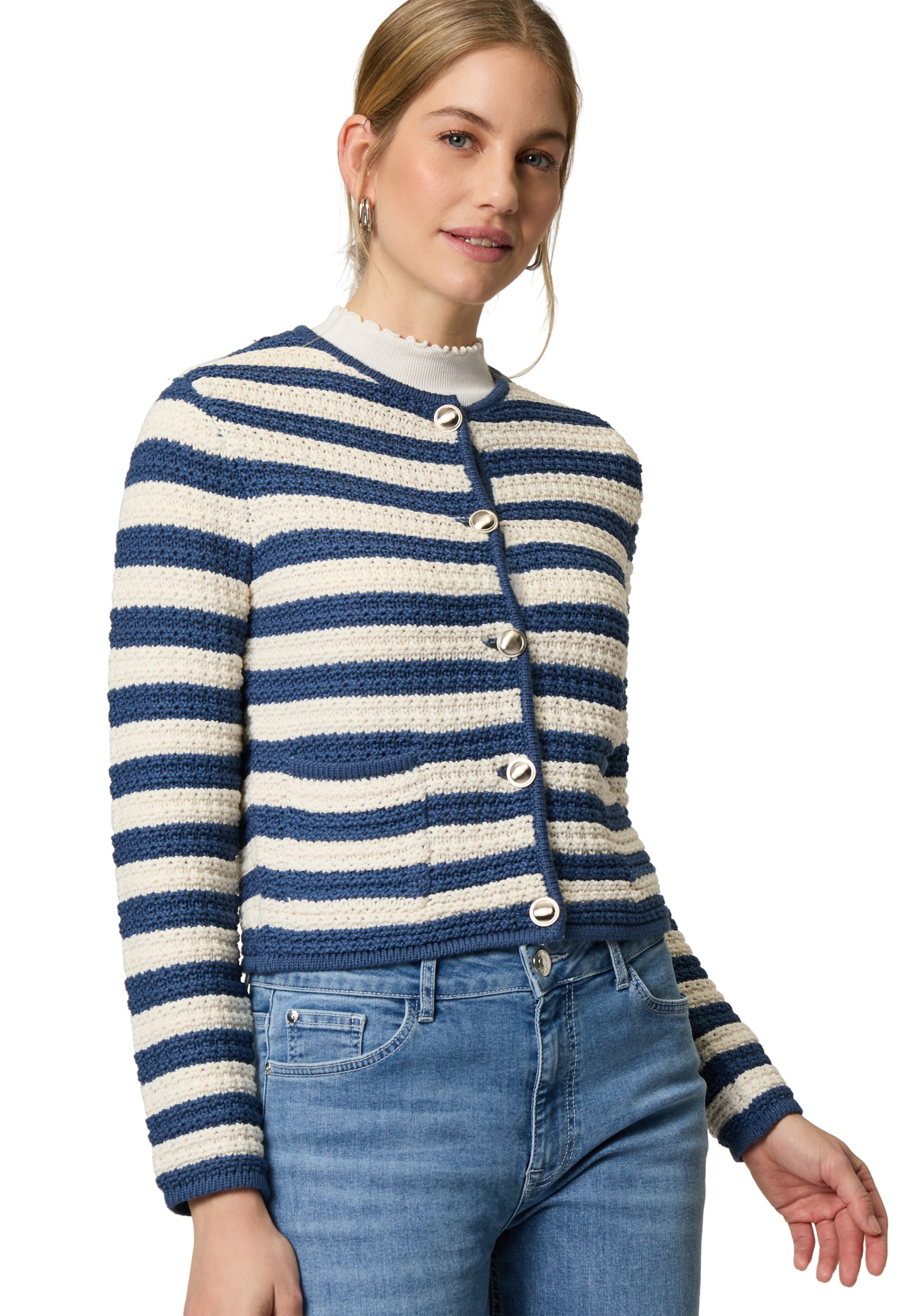 Zero Strickjacke »Strickjacke mit Streifen«