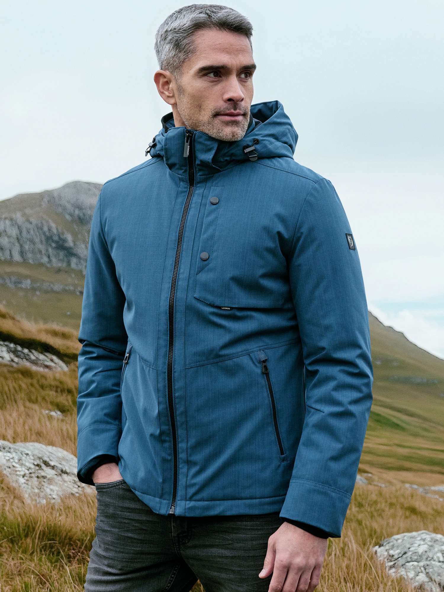 LERROS Outdoorjacke »Herren Blouson in Stukturoptik« mit Kapuze