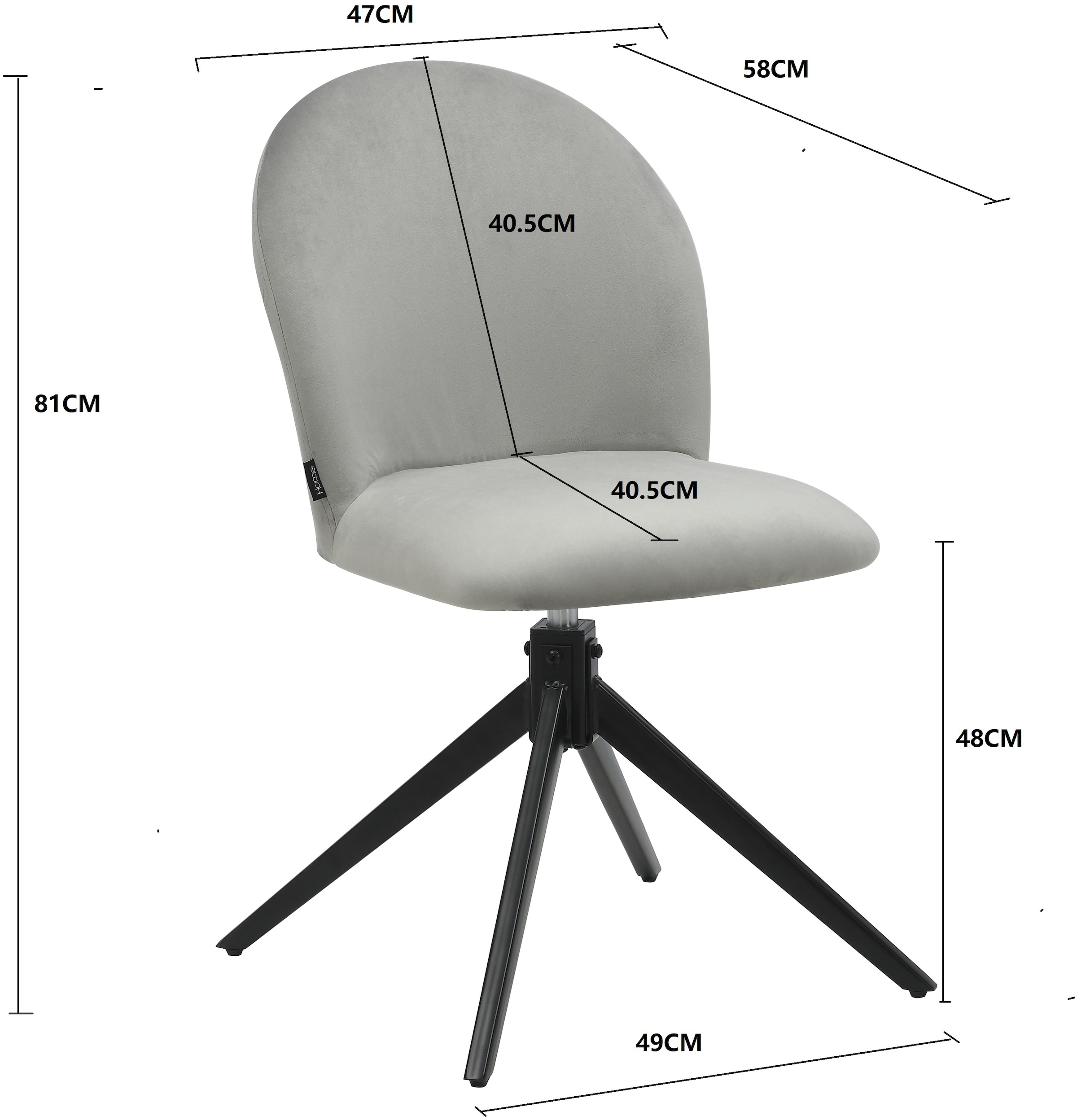 Home affaire Esszimmerstuhl »Tempa, TOPSELLER!, OTTOs Choice«, (Set), 2 St., Samtvelours, Drehstuhl mit 360 Grad Drehfunktion