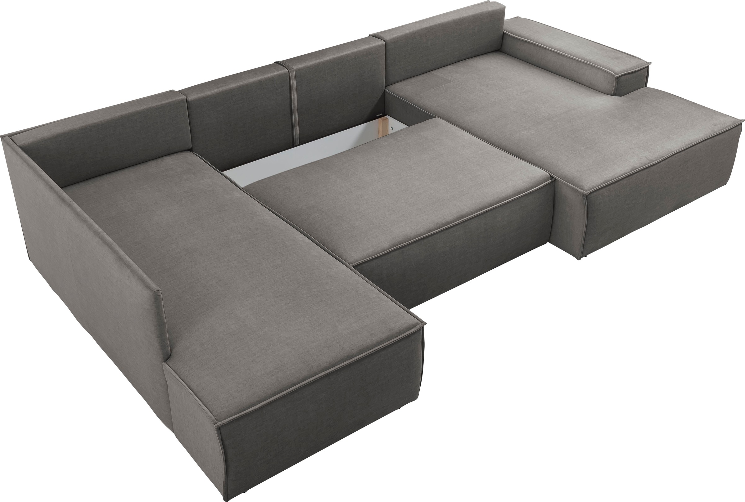 OTTO home Wohnlandschaft »SHERWOOD U-Form, 329 cm - OTTO. Verlässliche Qualität.« Schlaffunktion m. Bettkasten (194x139 cm), Cord, Vintage, Samtvelours
