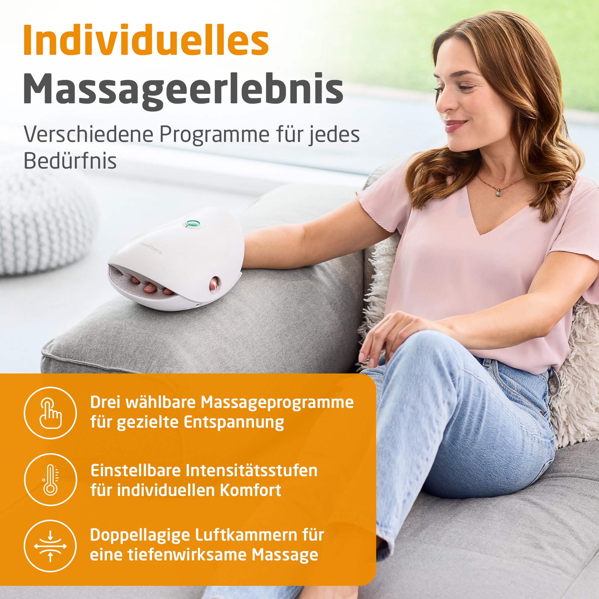 Medisana Massagegerät »HM 500« Handentspannung, Sehnenscheidenentspannung, Gelenkdehnung, kabellos