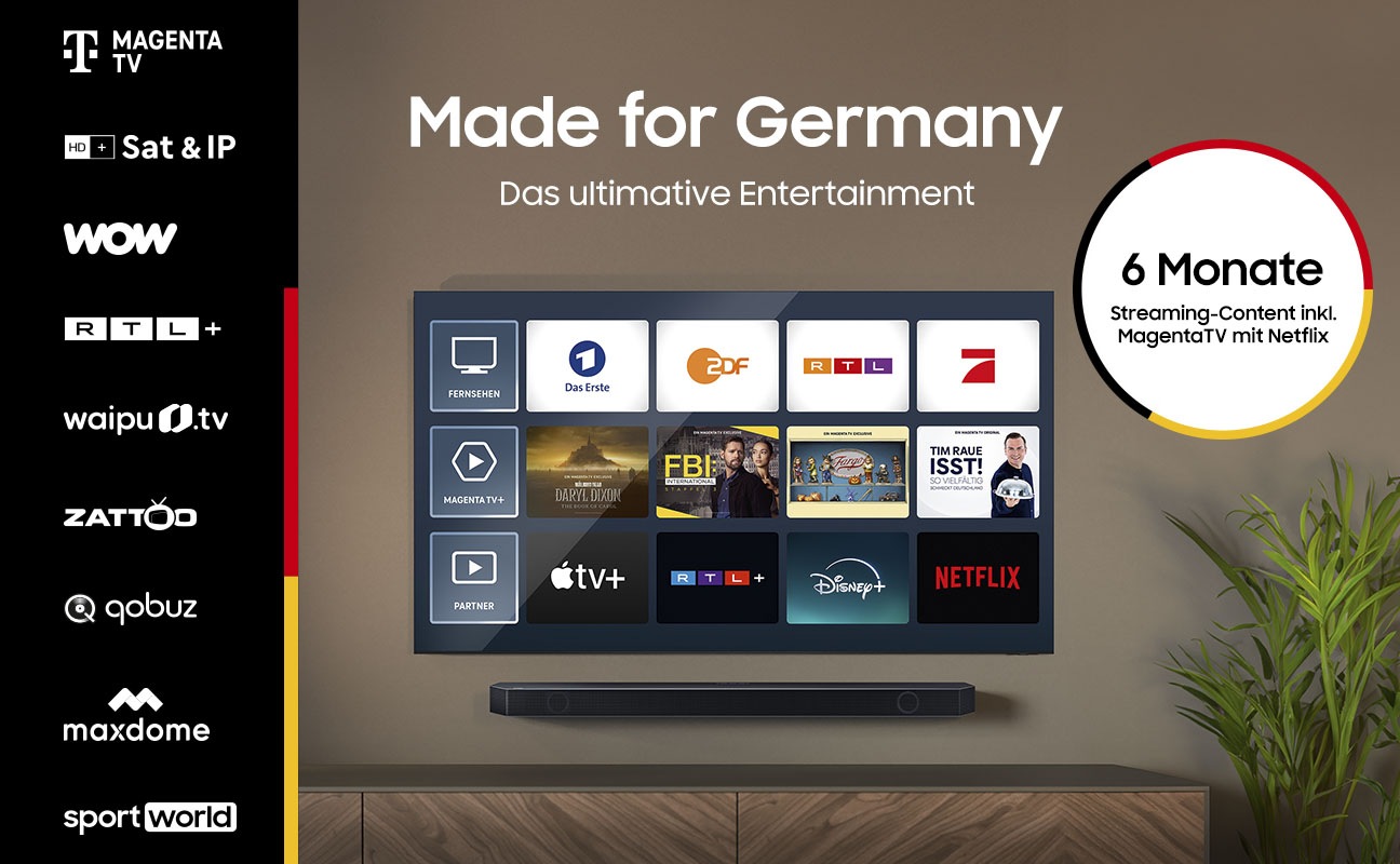 Samsung QLED Mini LED-Fernseher »GQ50QN90DAT«, 4K Ultra HD, Smart-TV, Neural Quantum 4K AI Gen2 Prozessor, Gaming Hub, bis zu 144Hz