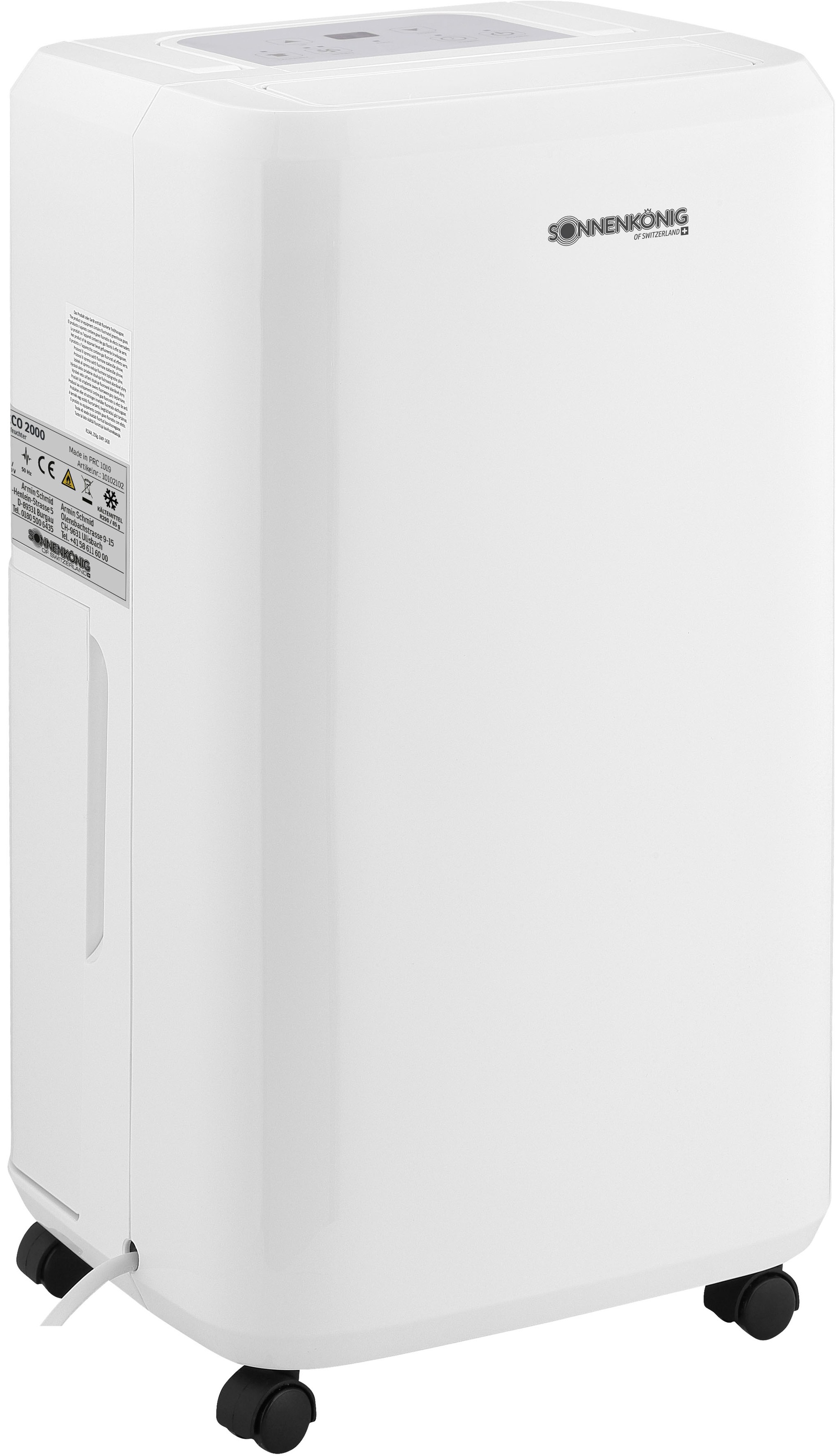 Sonnenkönig Luftentfeuchter »10102102 / Secco 2000«, für 88 m³ Räume, Entfeuchtung 20 l/Tag, Tank 5 l
