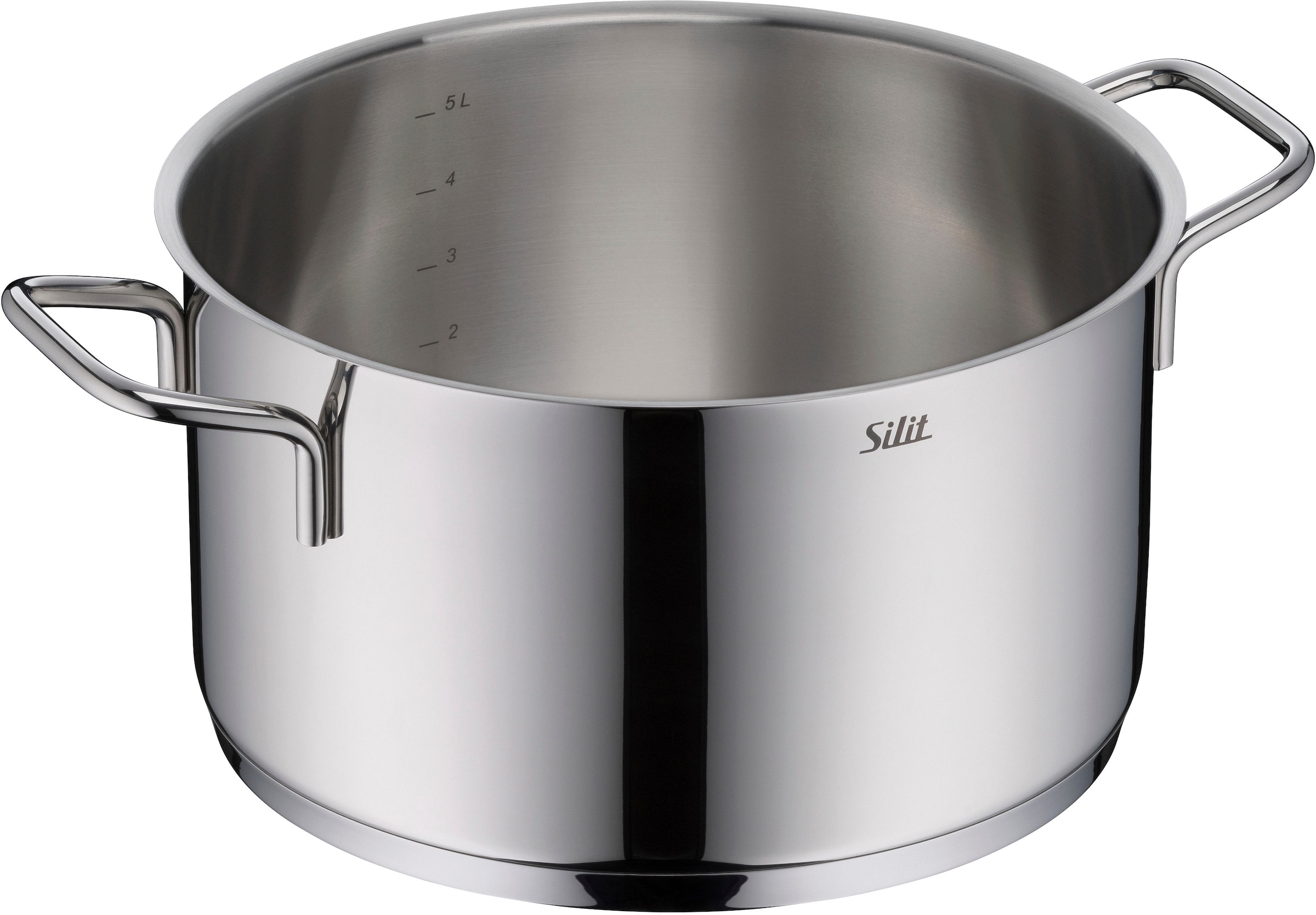Silit Kochtopf »Extra Cook, mit Glasdeckel«, Edelstahl 18/10, (2 tlg.), SiliTherm Universalboden, induktionsgeeignet, spülmaschinengeeignet