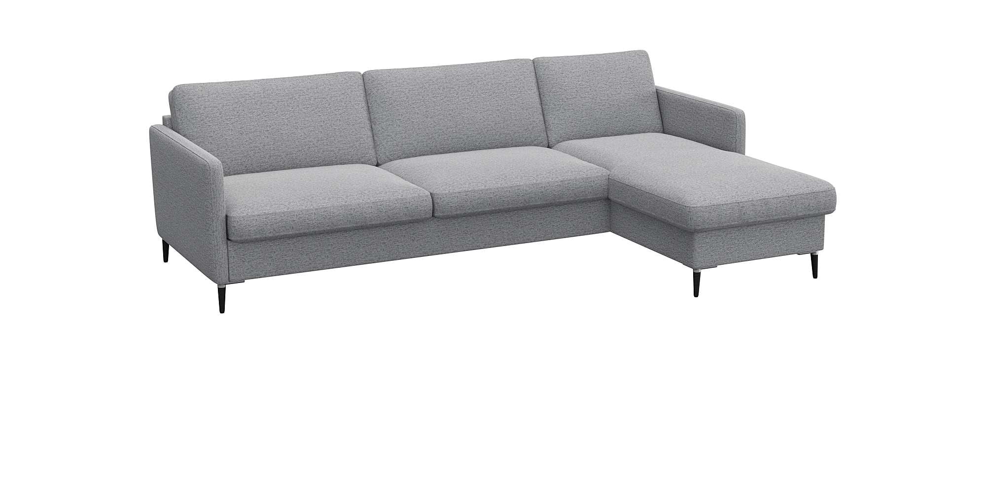 FLEXLUX Ecksofa »Fiore, super Sitzkomfort durch Kaltschaum im Sitz, L-Form«, schmale Armlehnen, Füße Alu+schwarz