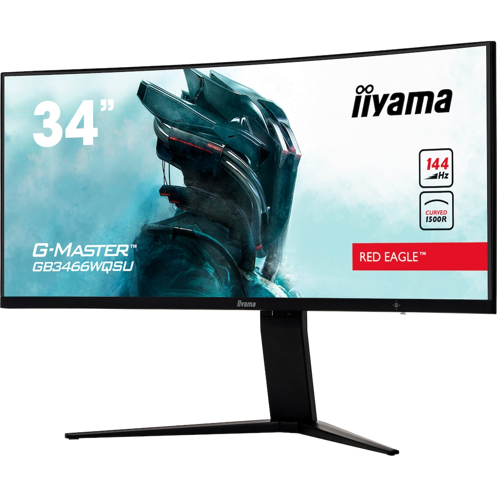 Iiyama Curved-Gaming-LED-Monitor »G-MASTER GB3466WQSU-B1«, 86 cm/34 Zoll, 3440 x 1440 px, UWQHD, 1 ms Reaktionszeit, 144 Hz