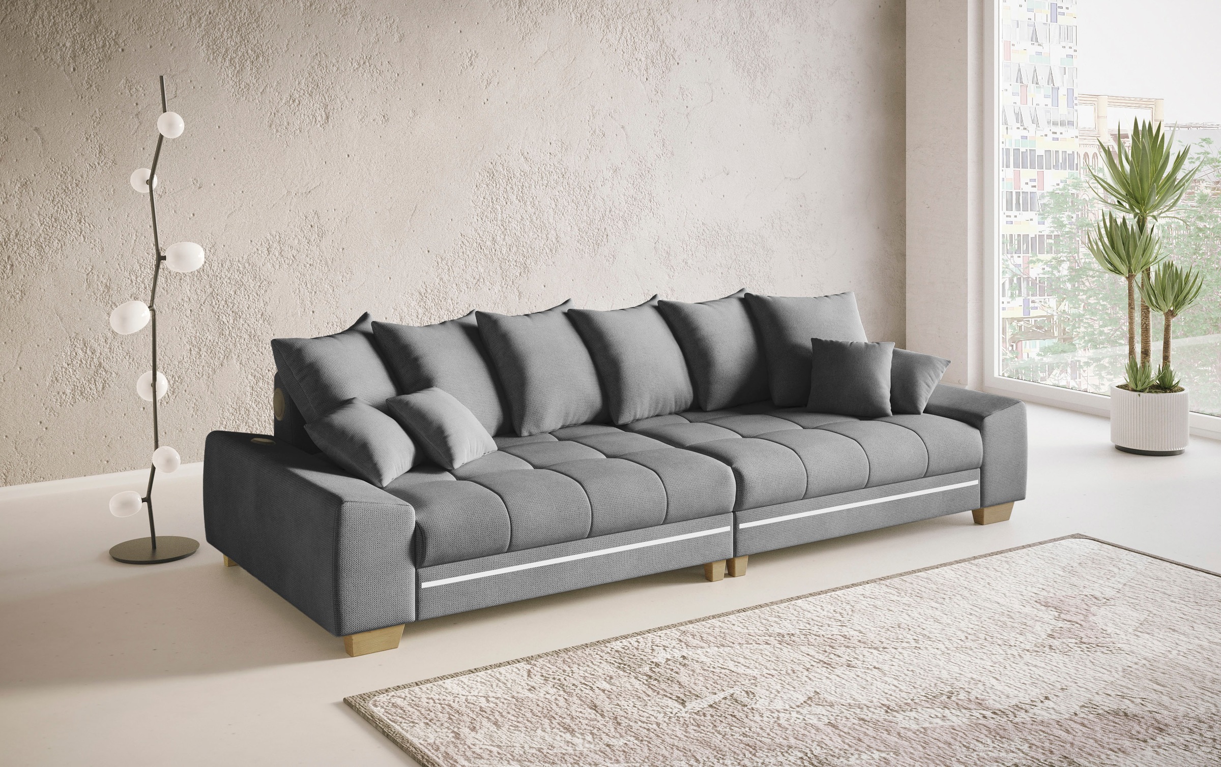 Mr. Couch Big-Sofa »Nikita II«, mit RGB-LED, Bluetooth-Soundsystem, Kaltschaum