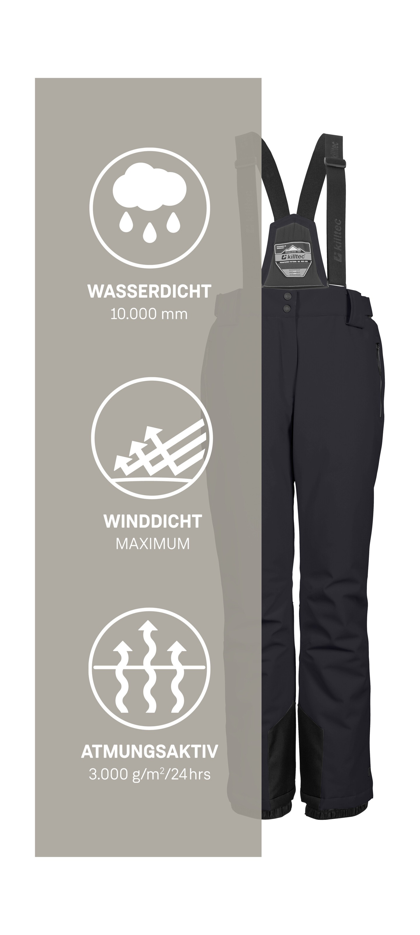 Killtec Skihose »KSW 249 WMN SKI PNTS_ERIELLE«, Wind- und wasserdicht, verstellbare Träger, PFAs-frei imprägniert