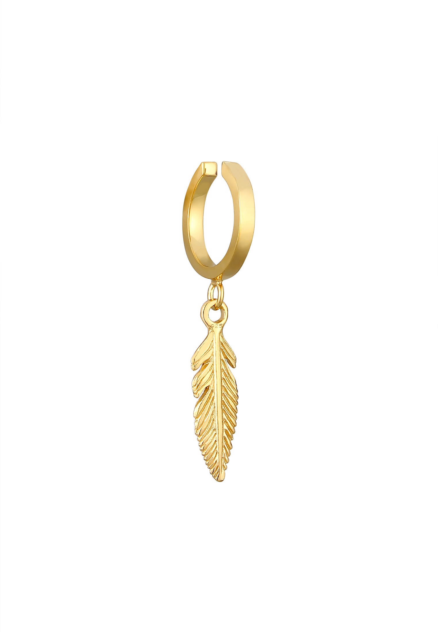 Elli Ohrklemme »Ohrringe Earcuff Ohrklemme Feder Hänger 925 Silber«