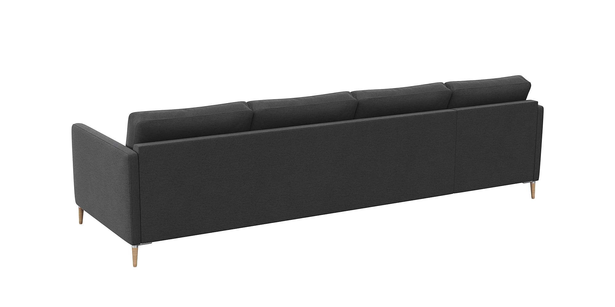 FLEXLUX Ecksofa »Fiore, super Sitzkomfort durch Kaltschaum im Sitz, L-Form«, schmale Armlehnen, Füße Alu+ Eiche