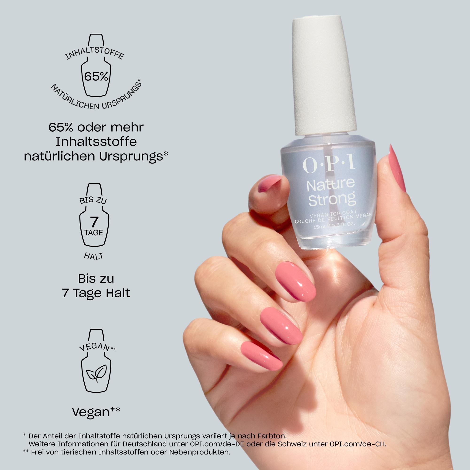 OPI Unterlack »Nature Strong Botanical Base Coat« glänzend, natürlicher Look, schnelltrocknend, langanhaltendes Ergebnis