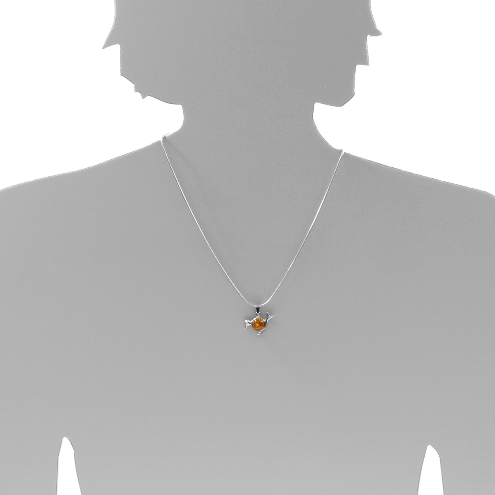 OSTSEE-SCHMUCK Kettenanhänger »- Vogel - Silber 925/000 - Bernstein«