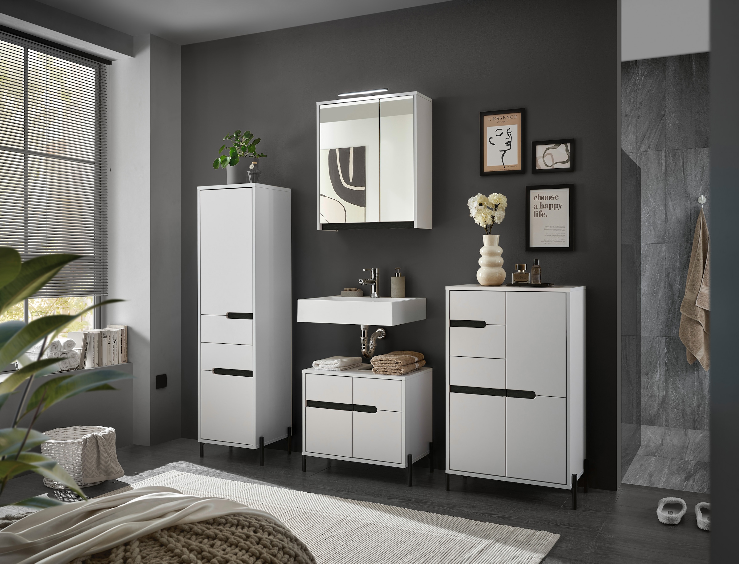 BASIC by Balculina Waschbeckenunterschrank »Avanto B/H/T 60x55x35 cm« 1 Stk. tlg.