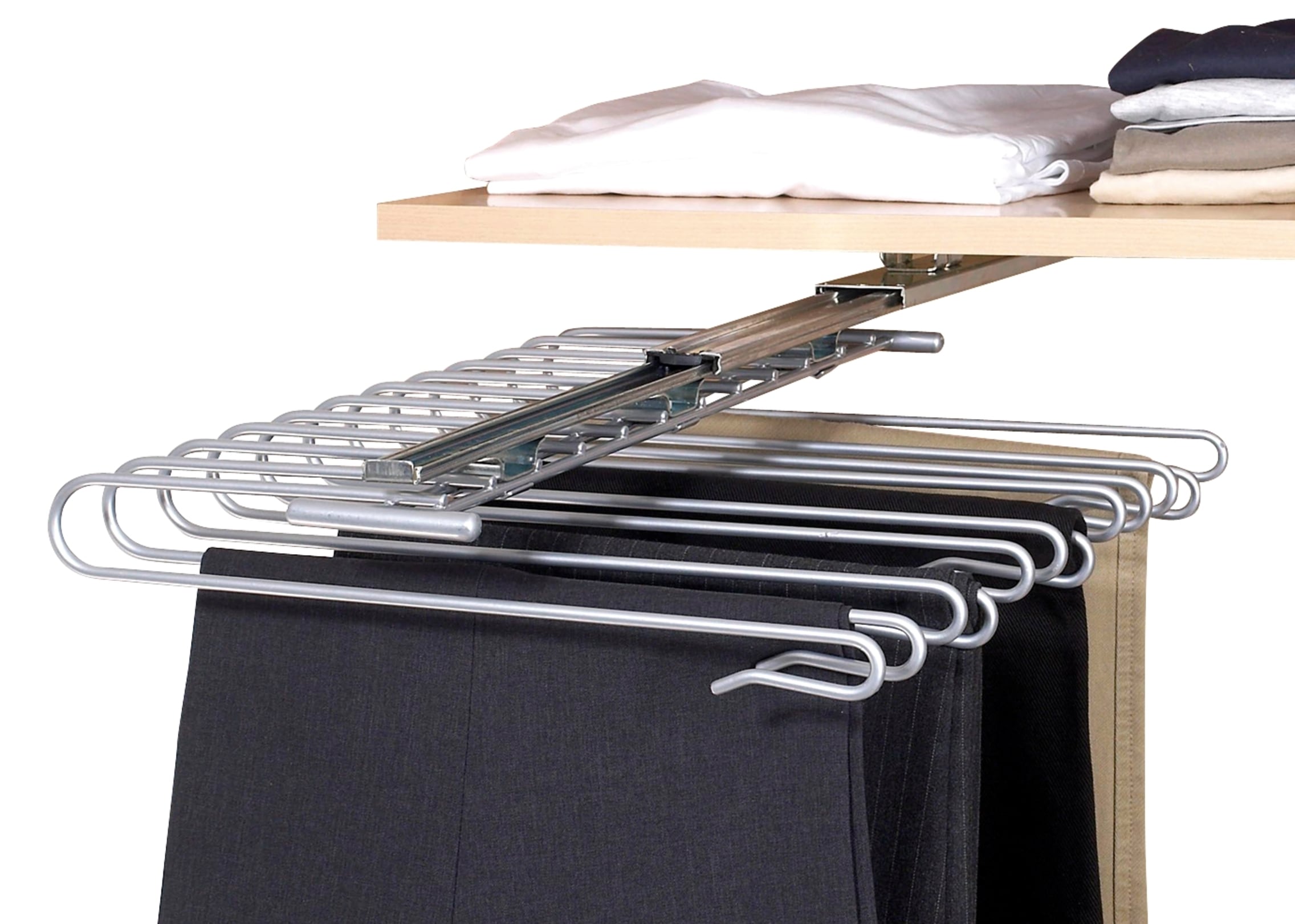 WENKO Hosenauszug »Modell Universal«, Schrankauszug für 12 Hosen, Hosenhalter für den Kleiderschrank