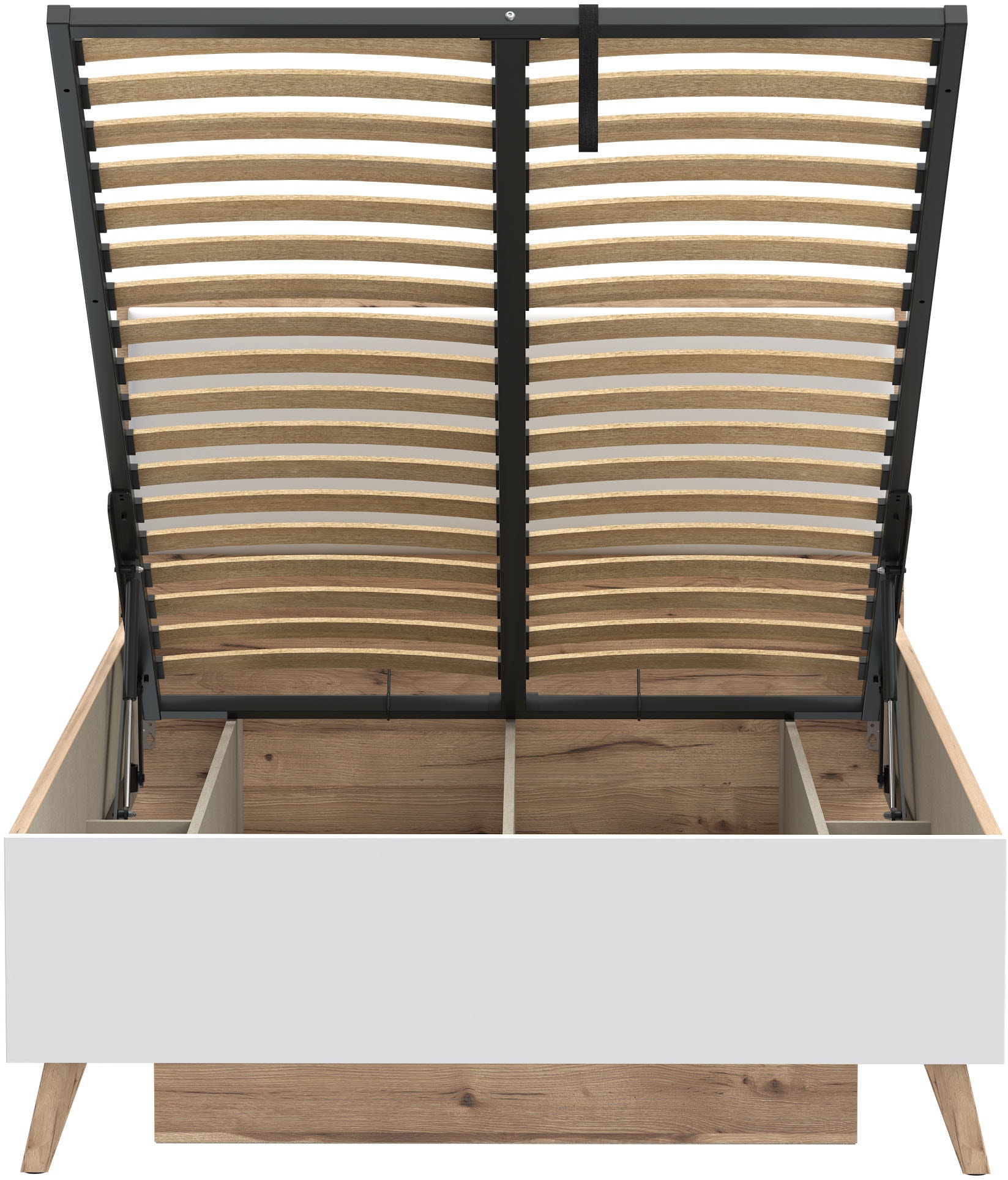 FORTE Stauraumbett »Vankka viel Stauraum, skandinavisches Design, Made in Europe«, aufklappbarer Lattenrost, weitere Produkte zur Serie erhältlich