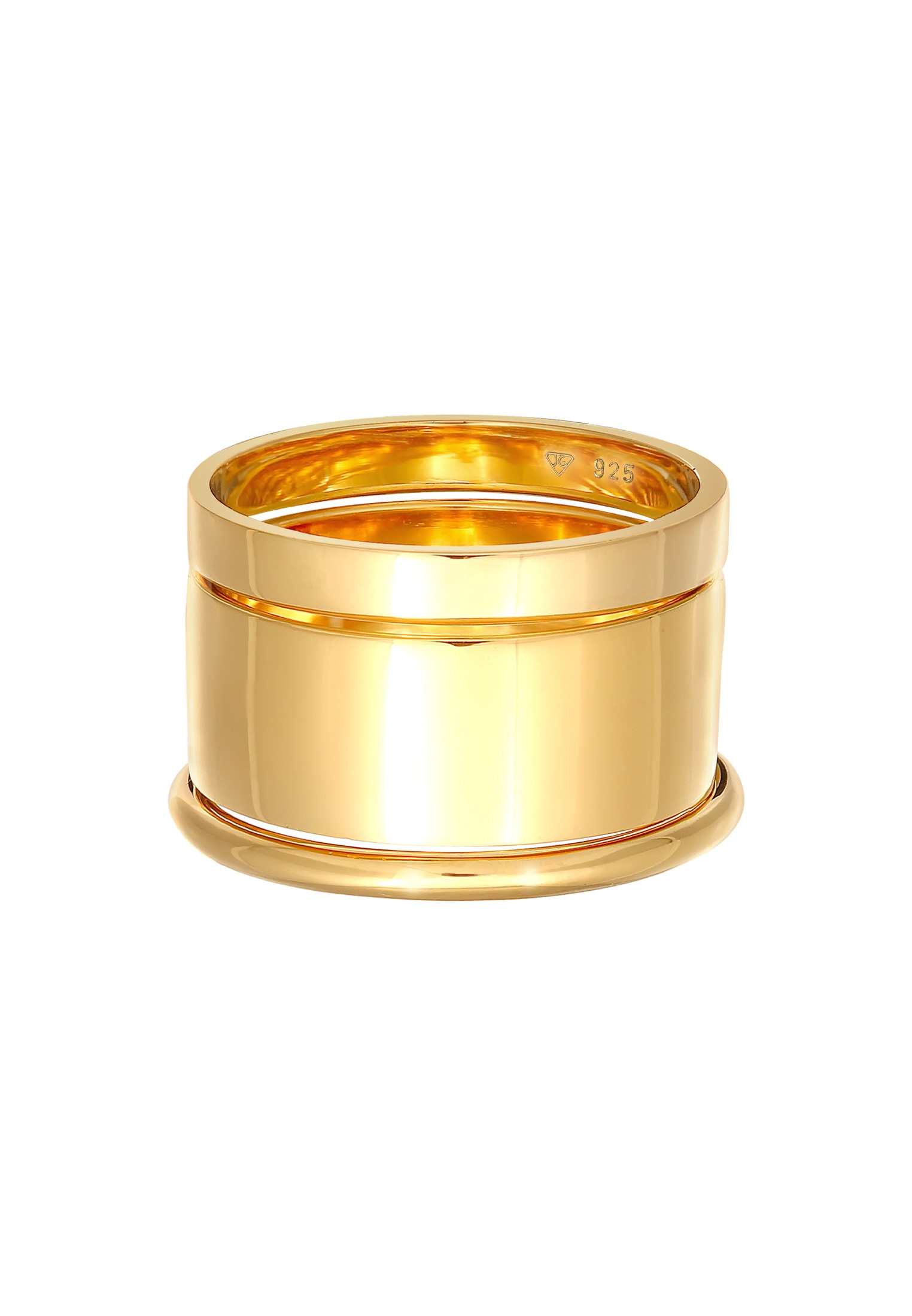 Elli Ring-Set »Ring Bandring Breit Schmal Rund 3er Set 925 Silber«