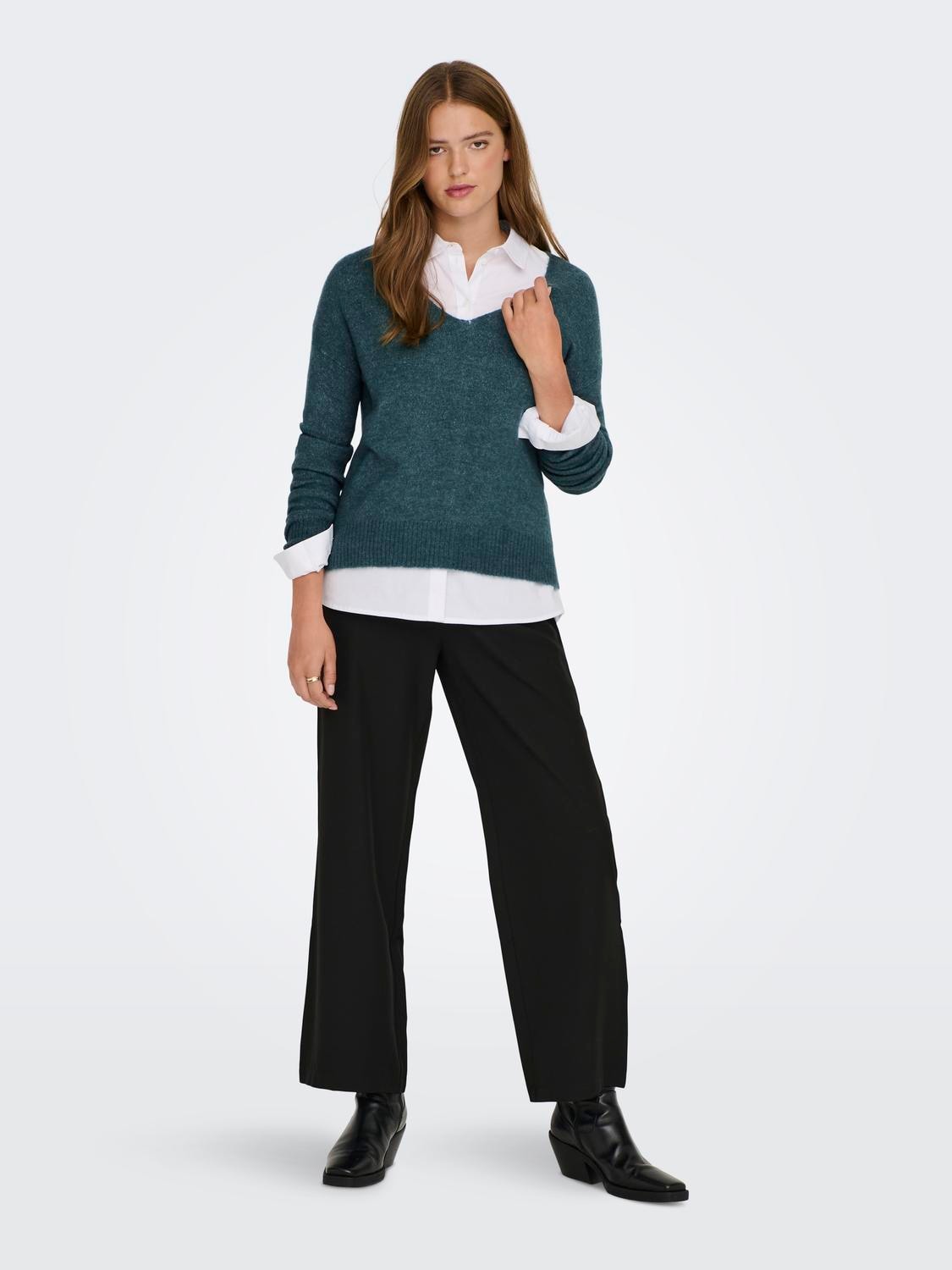 JDY V-Ausschnitt-Pullover »JDYELANORA L/S V-NECK PULLO. KNT NOOS«