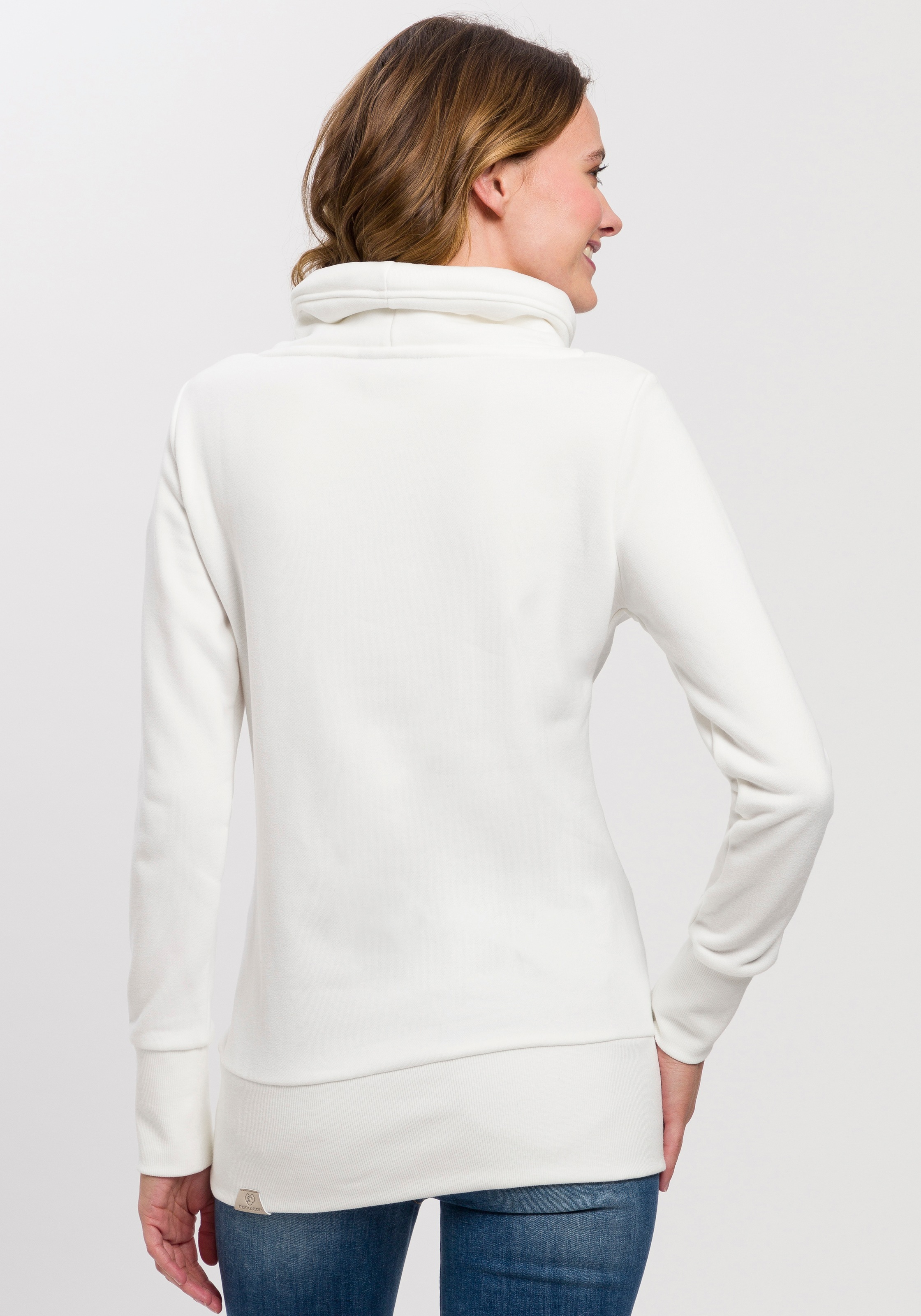Ragwear Sweater »NESKA LOVE O«, mit asymetrischem Schalkragen im Rainbow Pride-Design