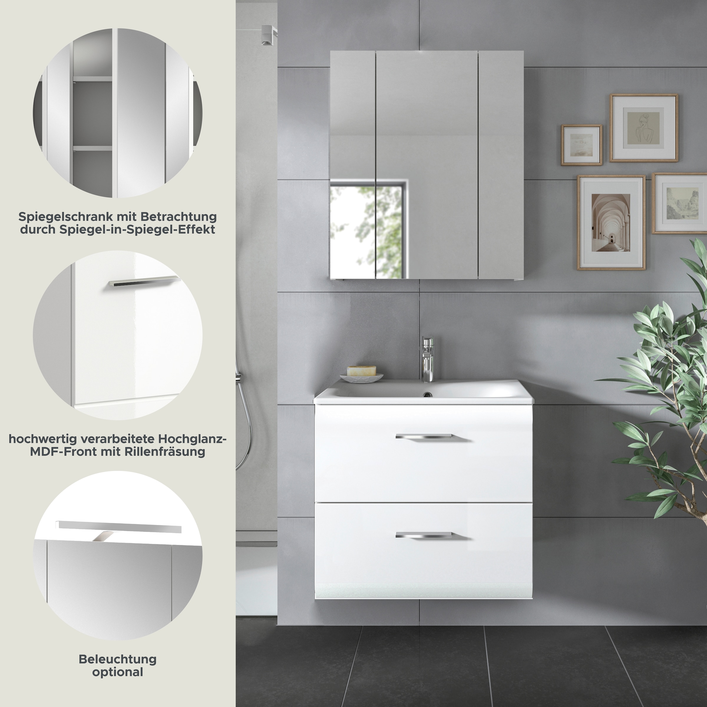 INOSIGN Badezimmer-Set Set, 3 Stk. tlg.