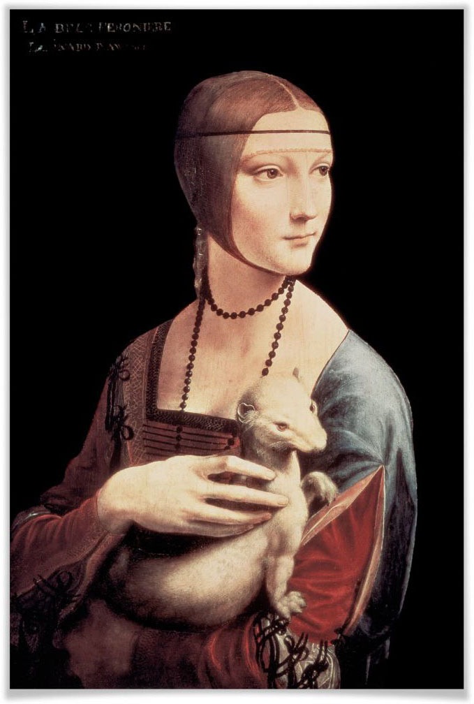 Wall-Art Poster »Dame mit Hermelin«, Menschen, (1 St.), Poster, Wandbild, Bild, Wandposter