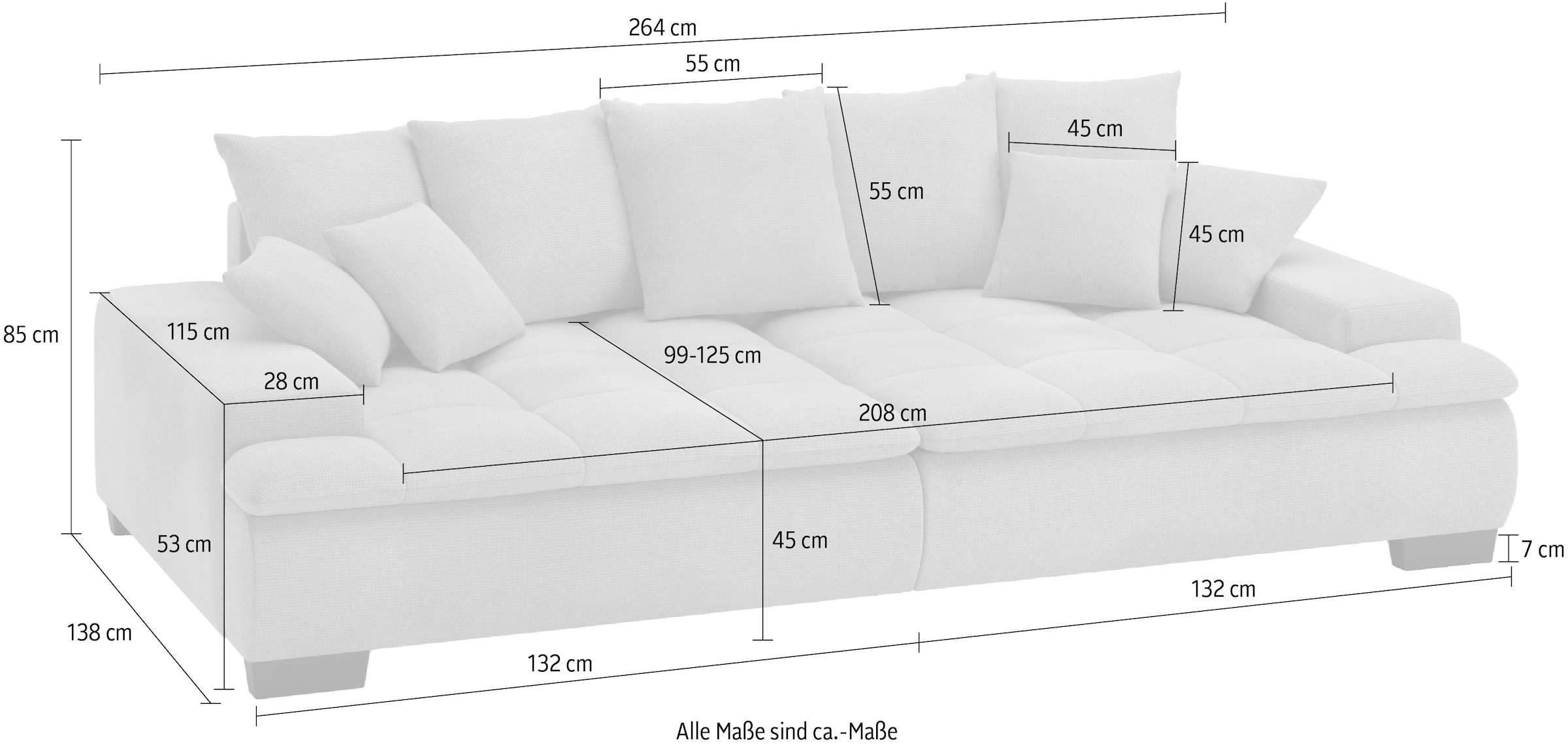 INOSIGN Big-Sofa »Haiti II«, mit Kaltschaumpolsterung, bis 140 kg belastbar