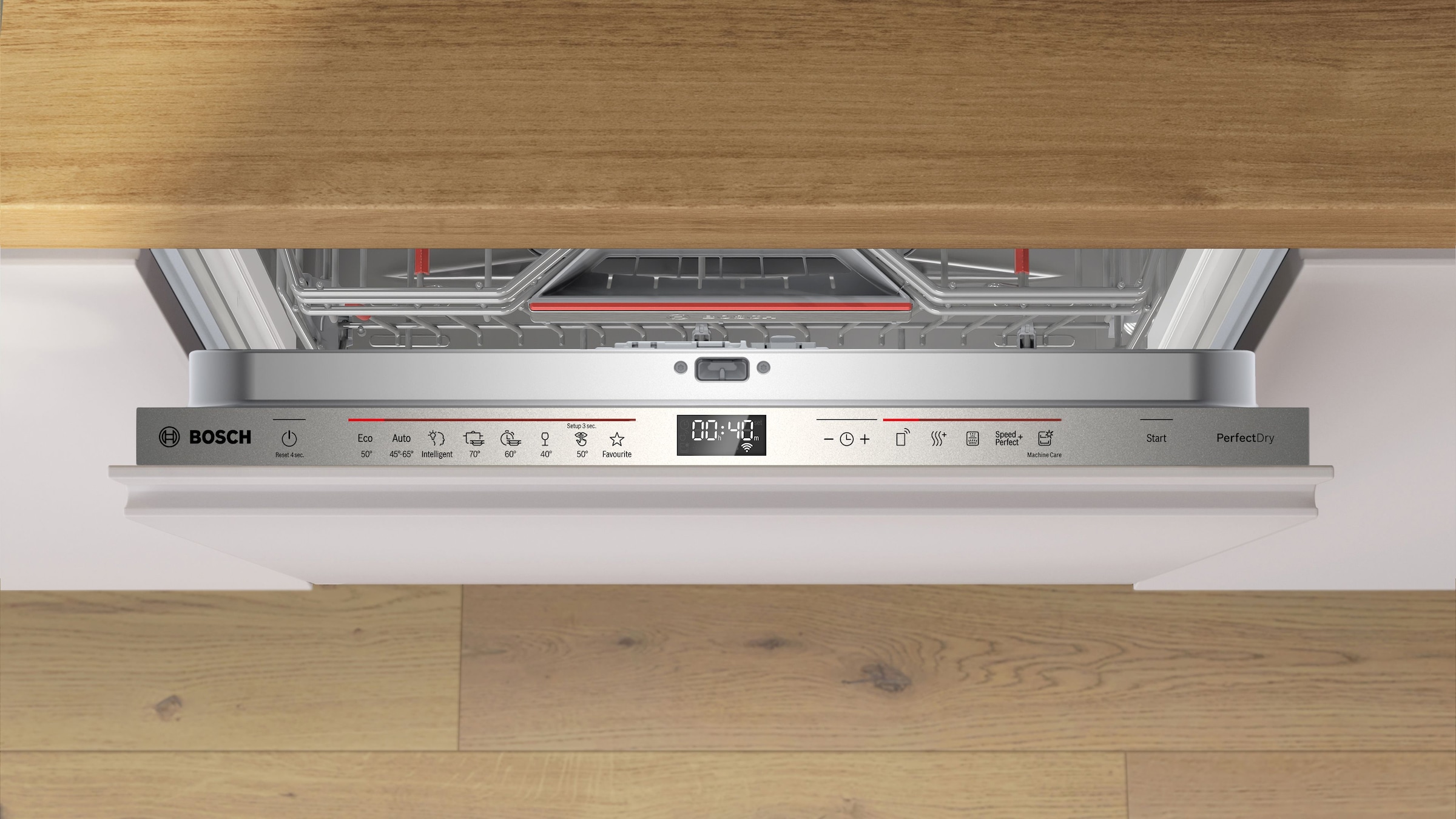 BOSCH vollintegrierbarer Geschirrspüler Serie 6 »SMV6ZCX16E« 14 Maßgedecke Hervorragendes Perfect Dry & flexible, leicht laufende Max Flex Körbe