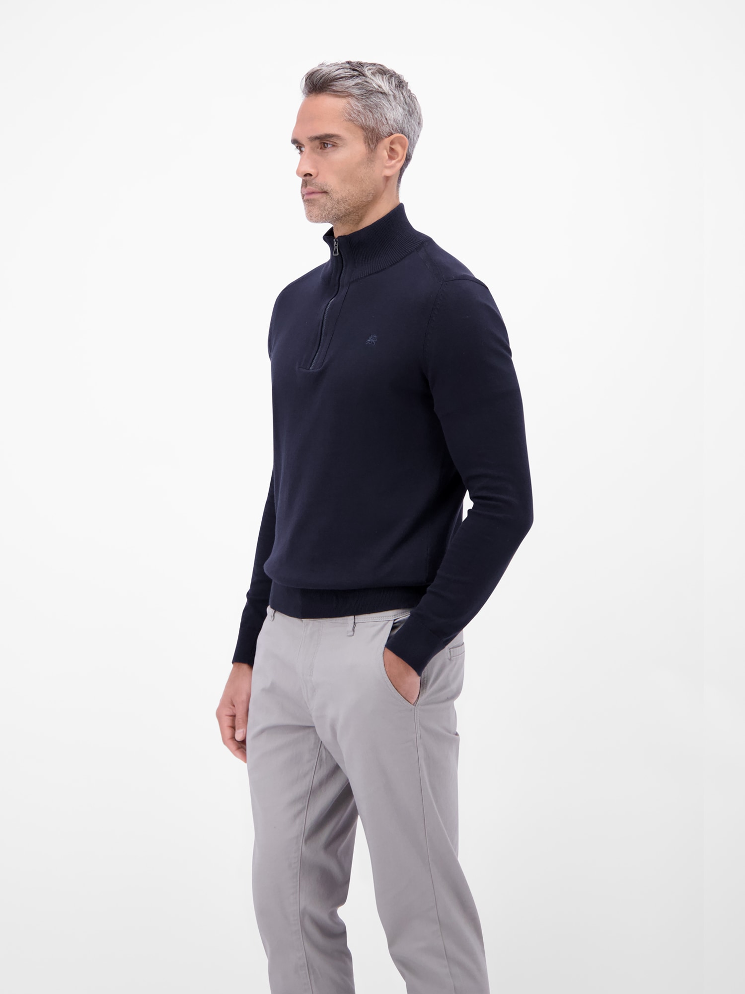 LERROS Troyer »LERROS Flachstrickpullover mit Troyerkragen«