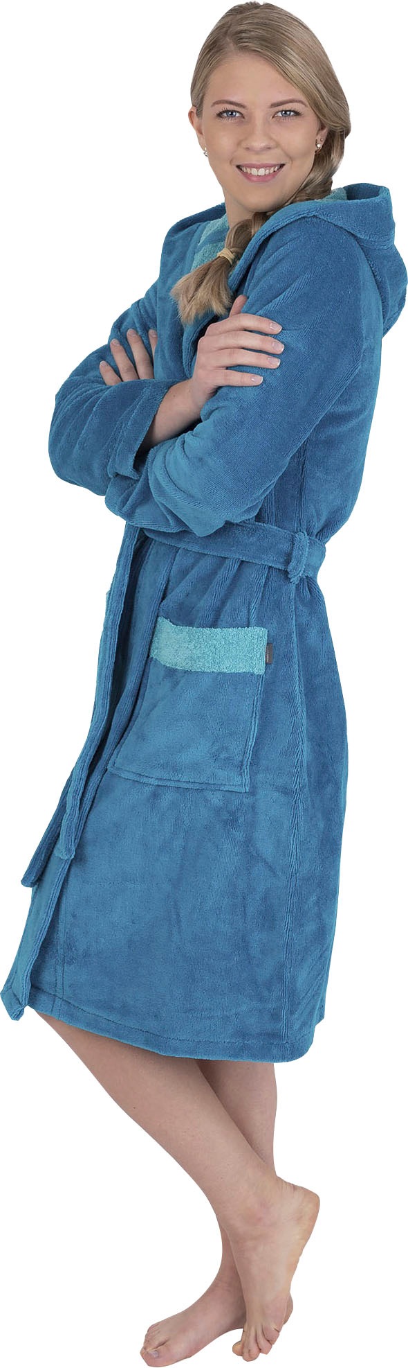 Wewo fashion Damenbademantel »4110«, (1 St., mit Gürtel), mit weicher Kapuze  bestellen bei OTTO