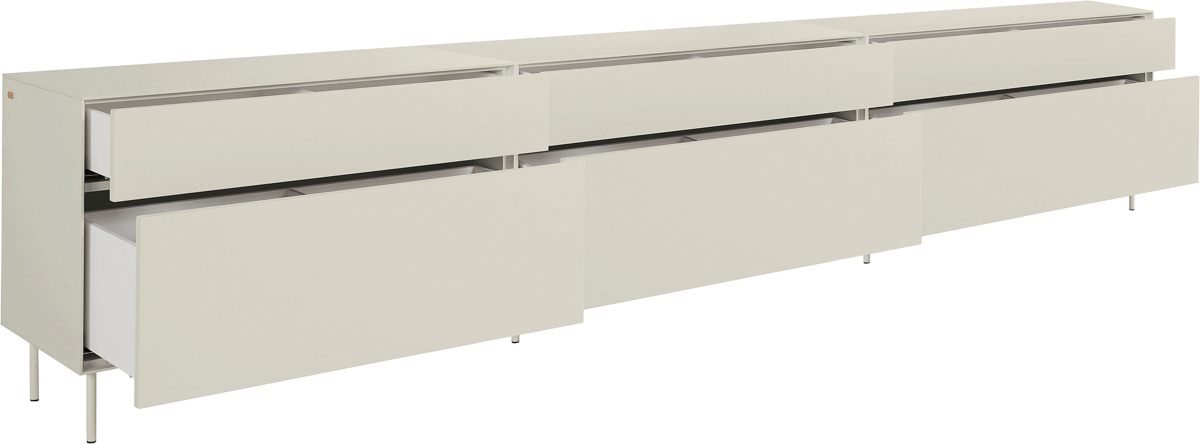 LeGer Home by Lena Gercke Lowboard »Essentials«, (3 St.), Breite: 336cm, MDF lackiert, Push-to-open-Funktion