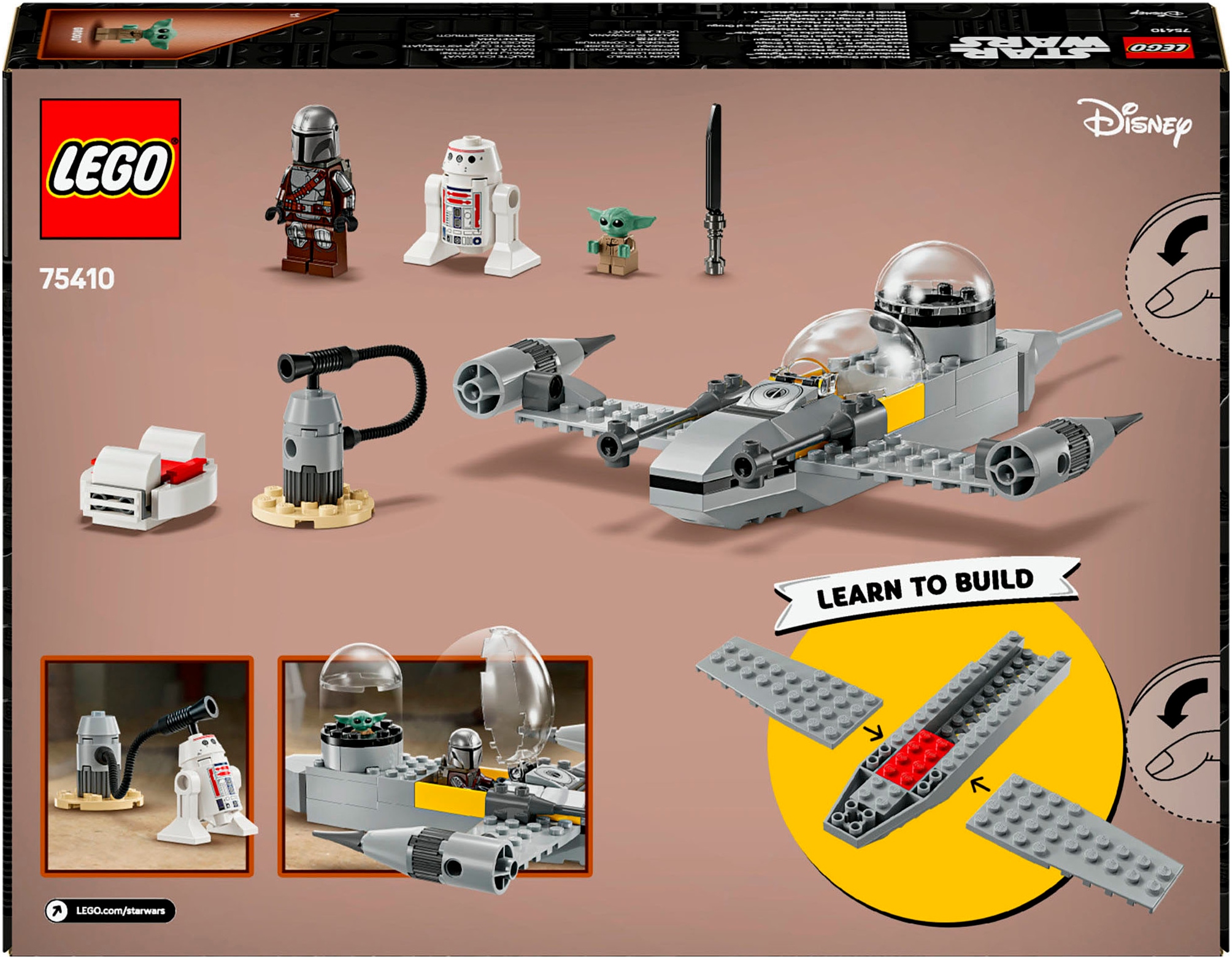 LEGO® Konstruktionsspielsteine »Mandos und Grogus N-1 Starfighter™ (75410), LEGO Star Wars«, (92 St.), Made in Europe