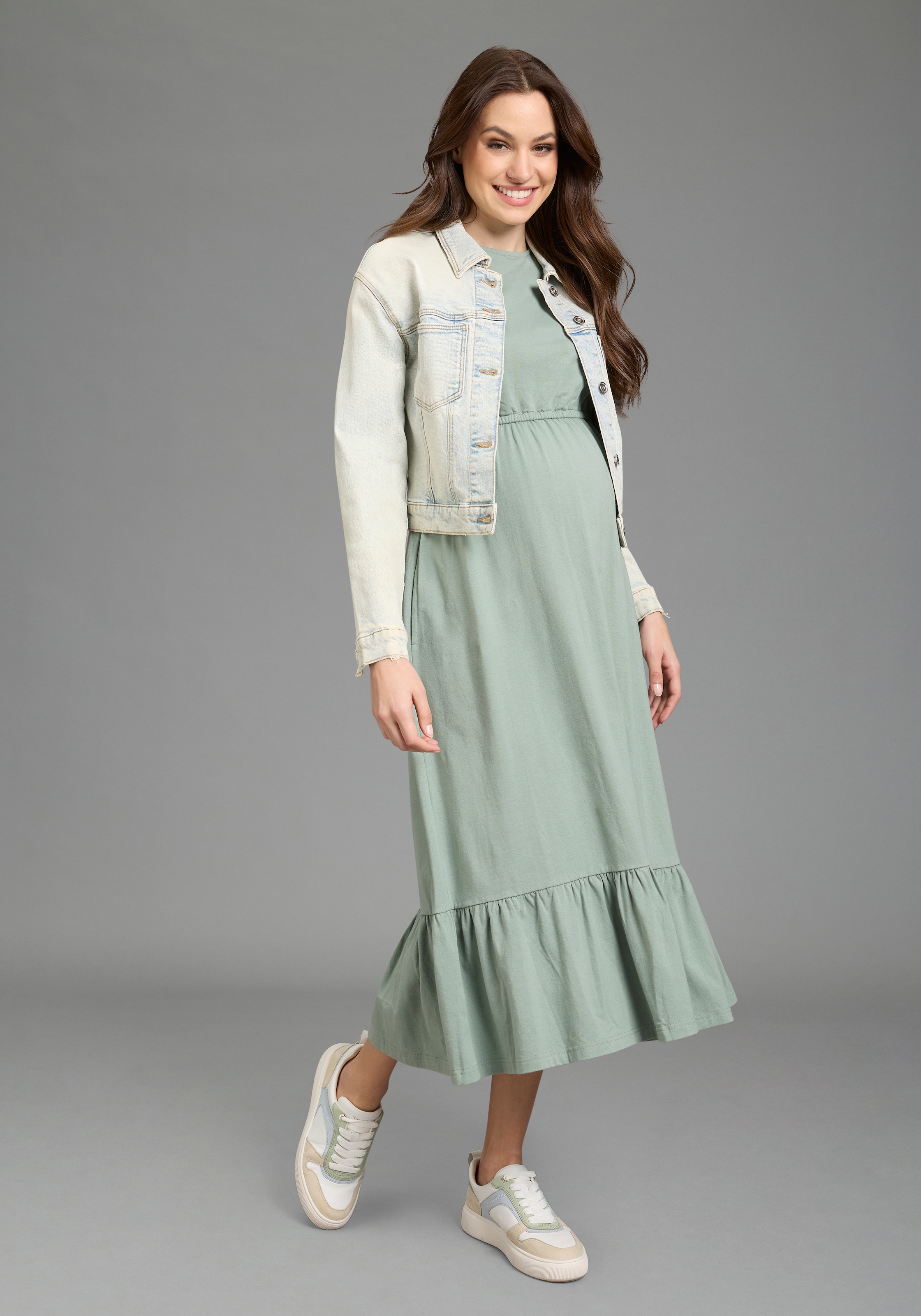 Neun Monate Umstandskleid »2er Pack Umstandskleider« Packung, 2, 2 tlg. tlg. Seitennahttaschen modischer Stil, für Schwangerschaft, aus Jersey, Kurzarm