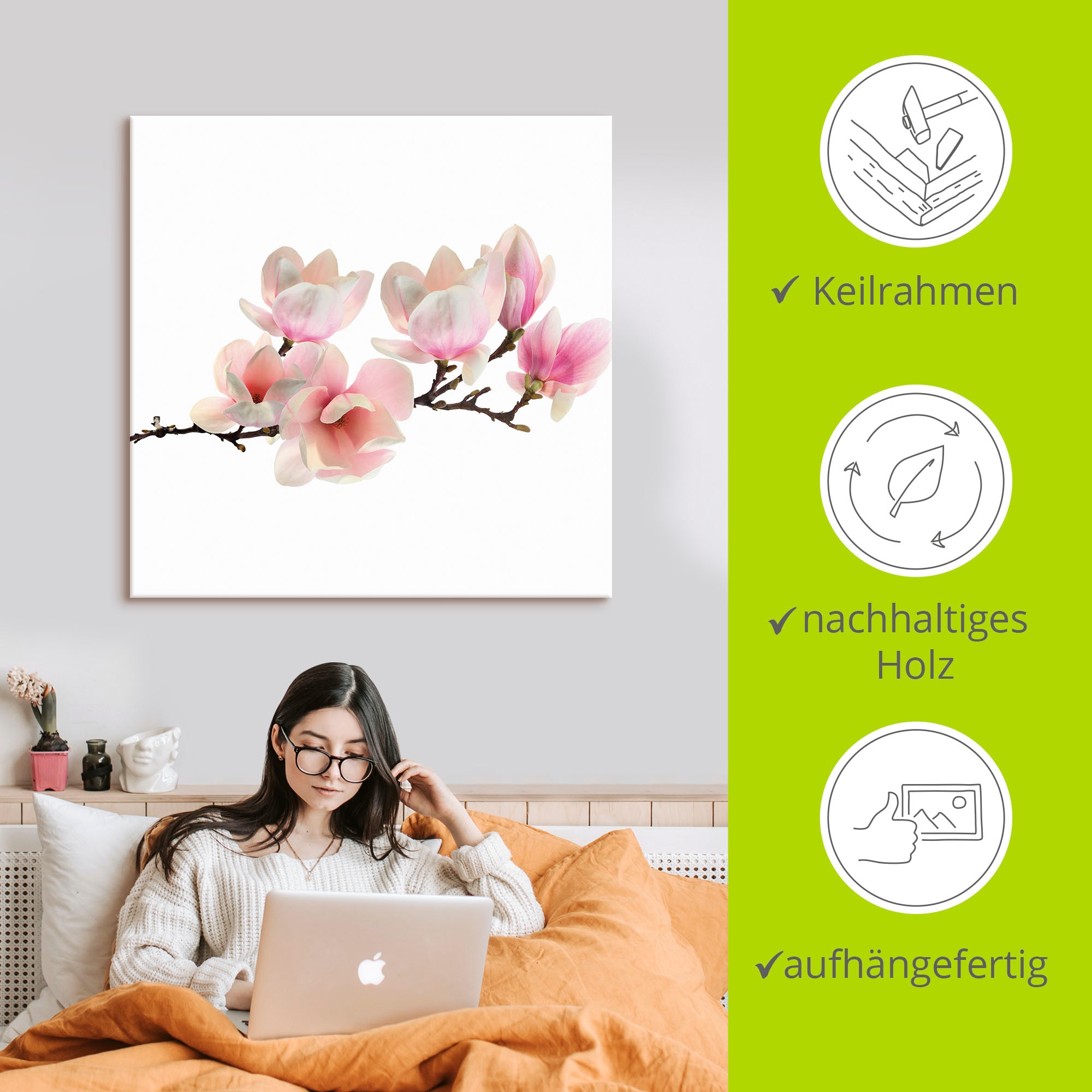 Artland Wandbild »Magnolie« 1 Stk. tlg. als Leinwandbild, Poster, Wandaufkleber in verschied. Größen