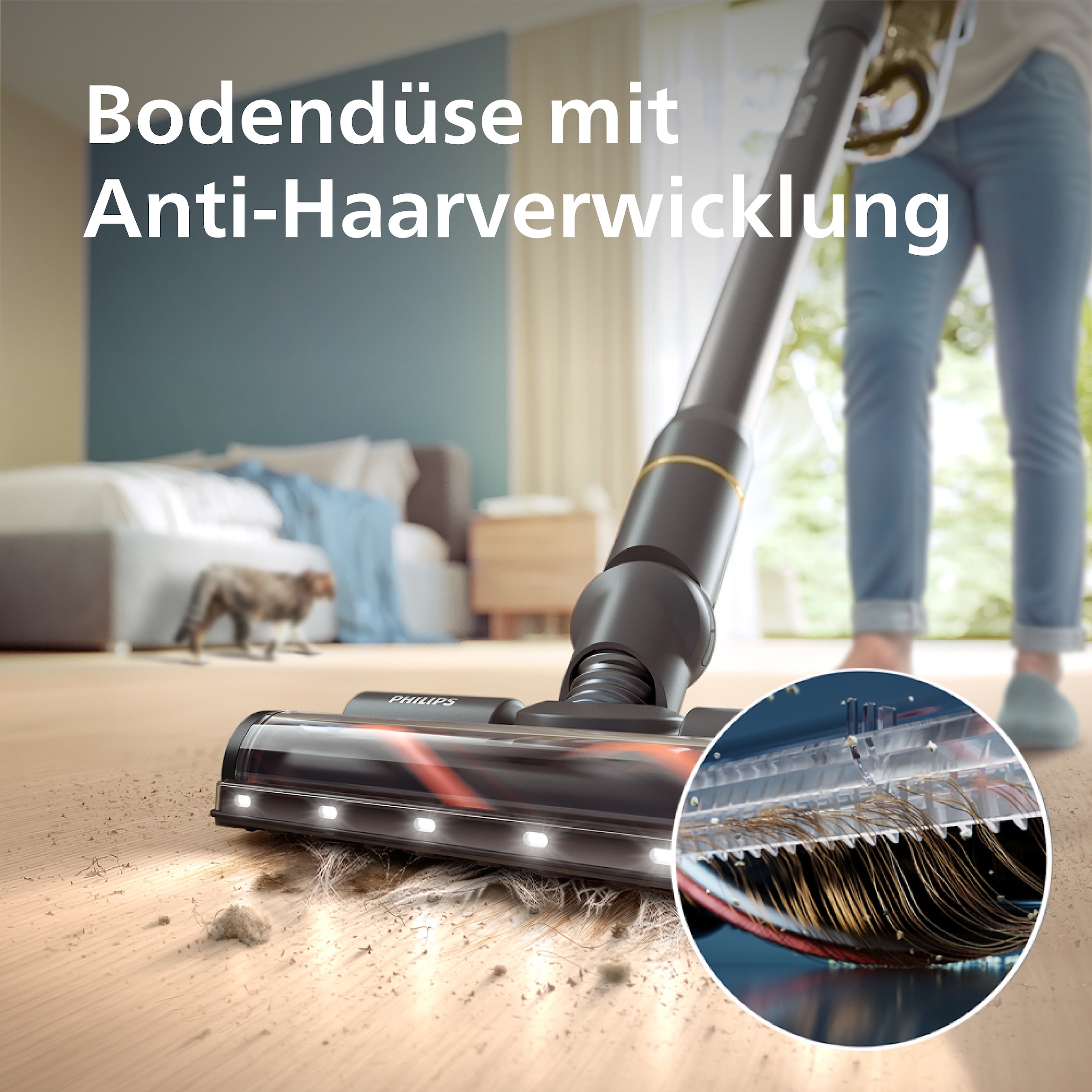 Philips Akku-Hand-und Stielstaubsauger »XC7067/01 SpeedPro Max 7000 Series Advanced "Pet"« mit bis zu 80 Minuten Laufzeit und Bodendüse mit Anti-Haarverwicklung